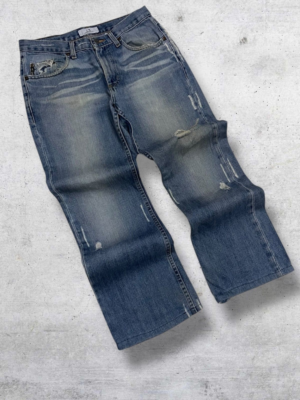 Armani Exchange VINTAGE OG ARMANI EXCHANGE 90S DESIGNER MUDWASH STYLE DENIM Size US 30 / EU 46 - 2 Thumbnail
