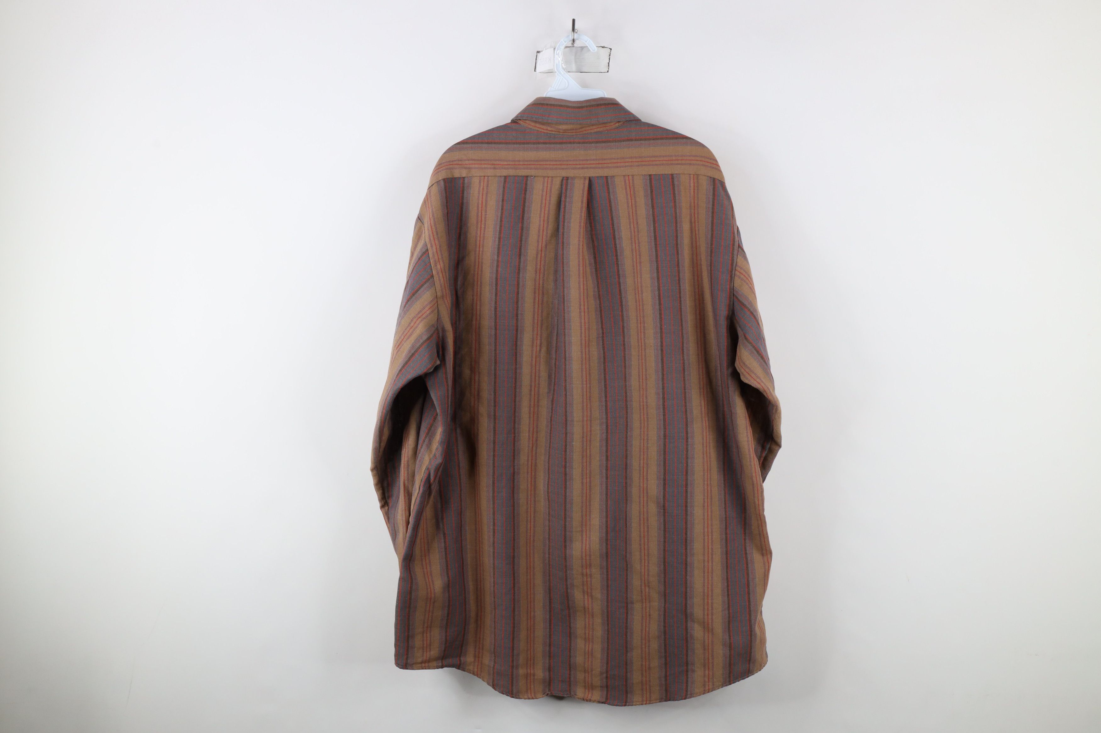 Vintage Vintage 90s Streetwear Earth Tone Striped Button Down Shirt Size US XL / EU 56 / 4 - 7 Thumbnail