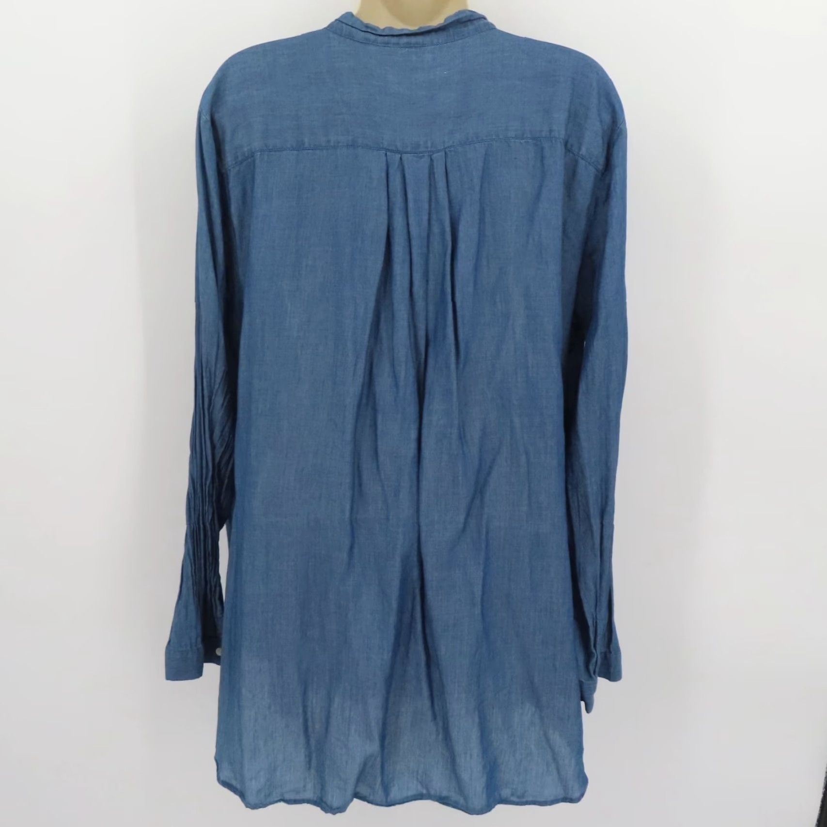 Ann Taylor LOFT Ann Taylor Women XL Softened Shirt Blue Chambray Flowy Top Blouse Size XL / US 12-14 / IT 48-50 - 5 Thumbnail