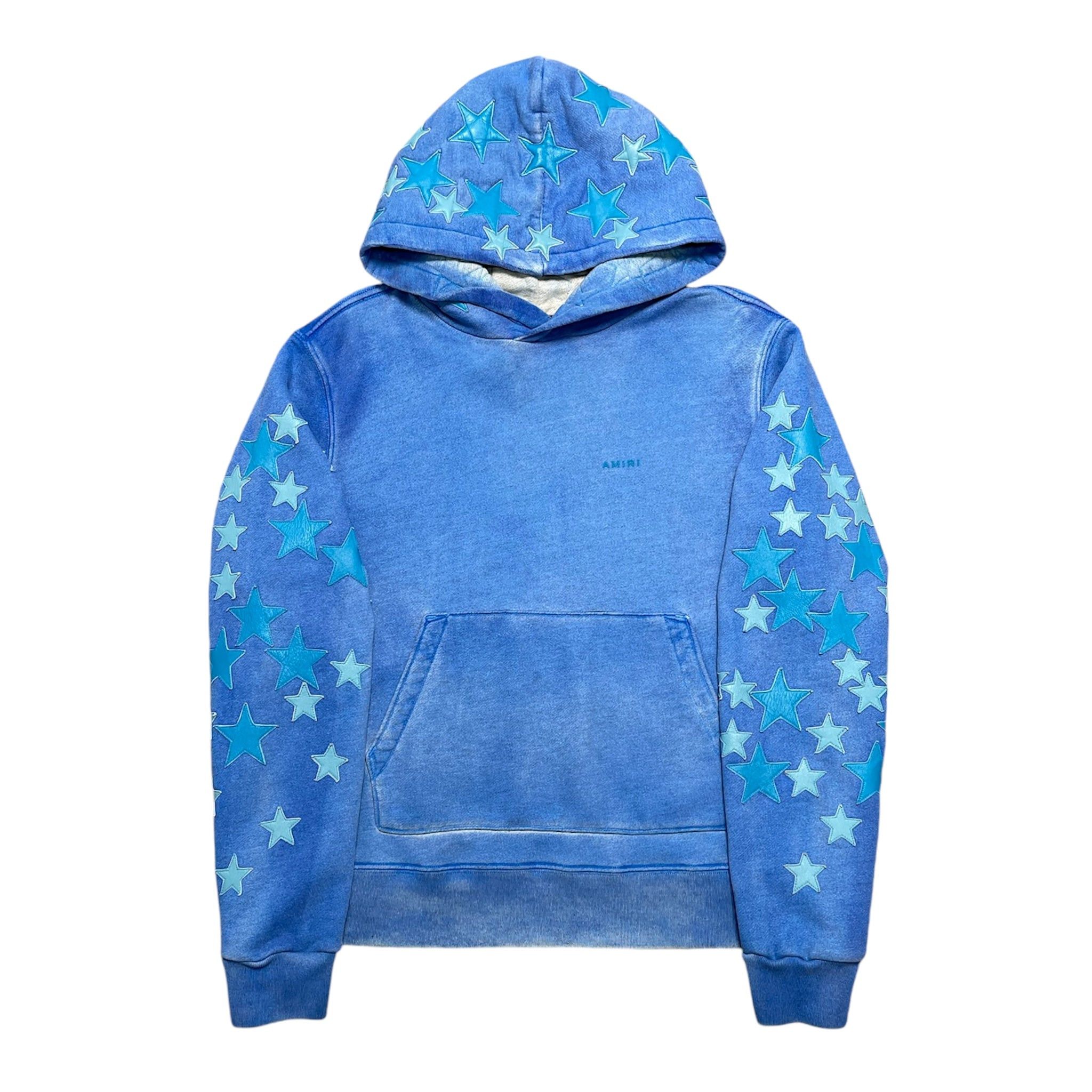 Amiri Amiri Pigment Spray Star Hooded Sweatshirt Heather Carolina Size US M / EU 48-50 / 2 - 1 Thumbnail