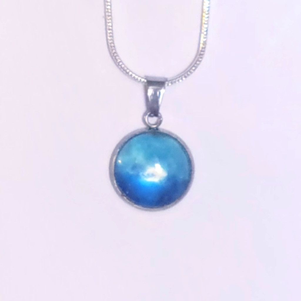 Handmade 925 Sterling Silver nebula galaxy necklace Size ONE SIZE - 1 Thumbnail