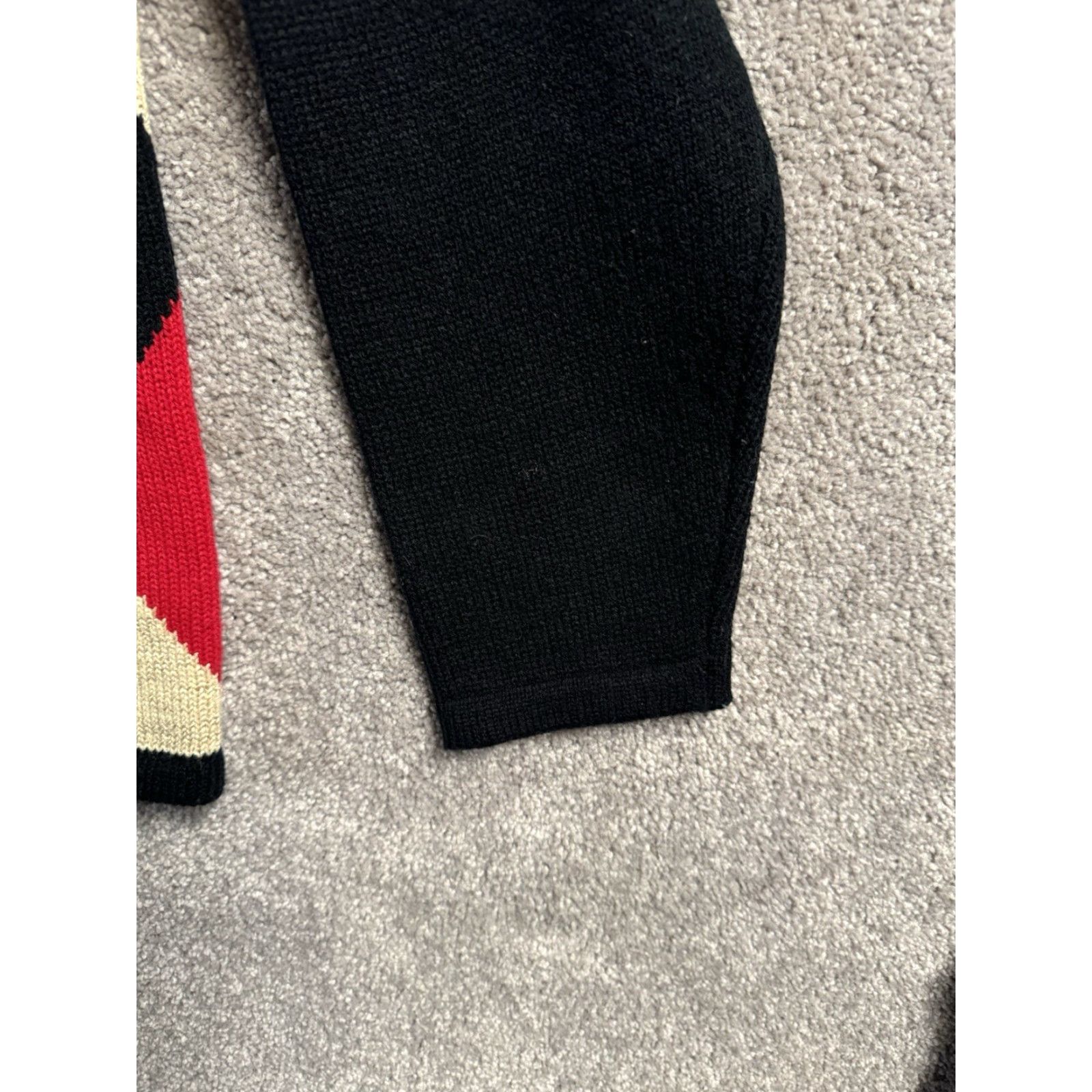 Vintage VINTAGE 80s Carissa E Cardigan Sweater Petite Large Argyle Sparkly Shoulder Pads Holiday Women Woman Cardigan Size L / US 10 / IT 46 - 3 Thumbnail