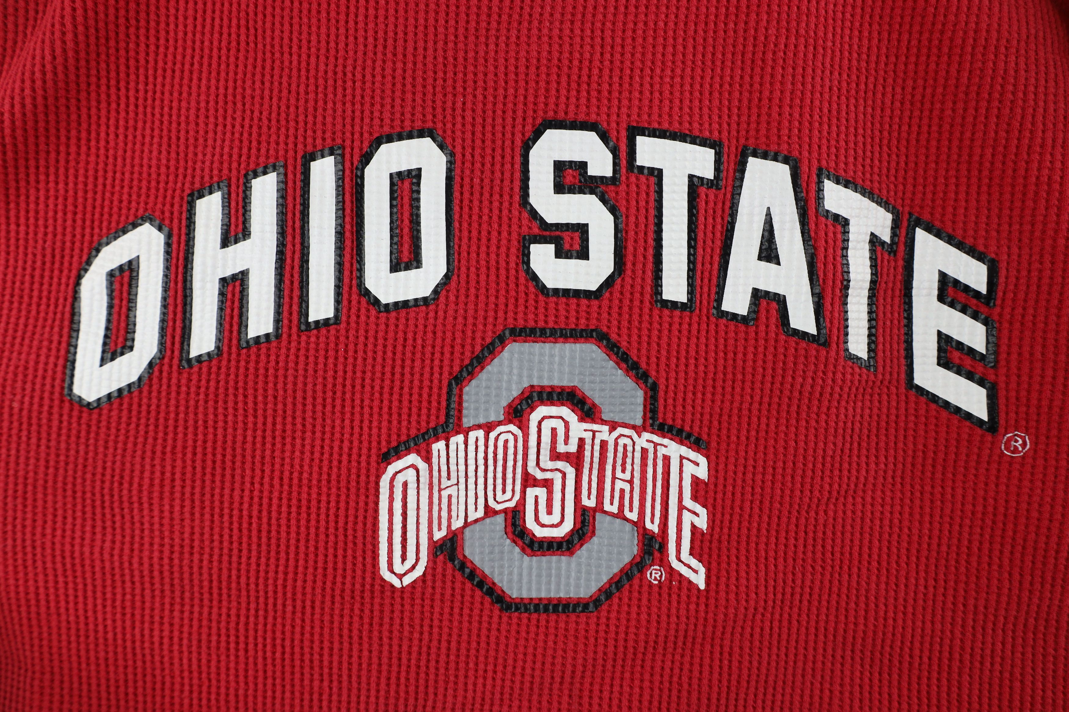 Vintage Vintage State University Thermal Waffle Knit T-Shirt Red Size US XL / EU 56 / 4 - 4 Thumbnail