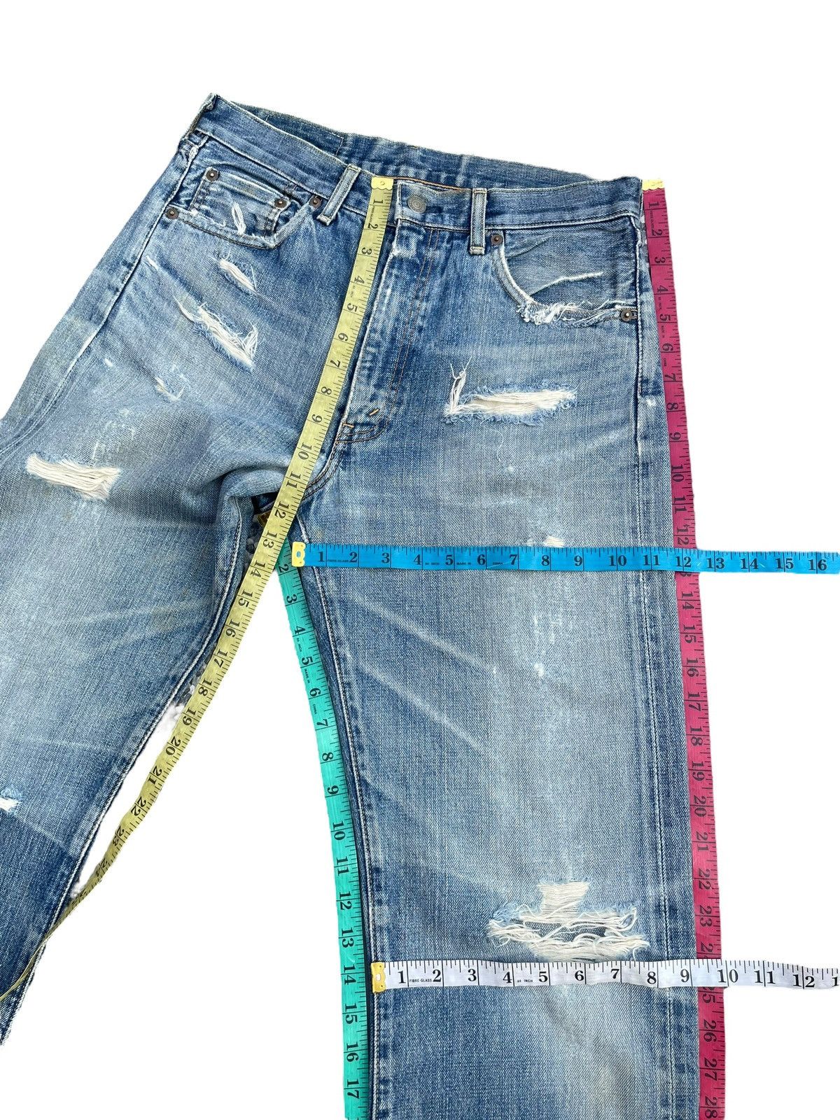 Levi's Vintage Levi’s 502XX Selvedge Distressed Size US 31 - 17 Thumbnail