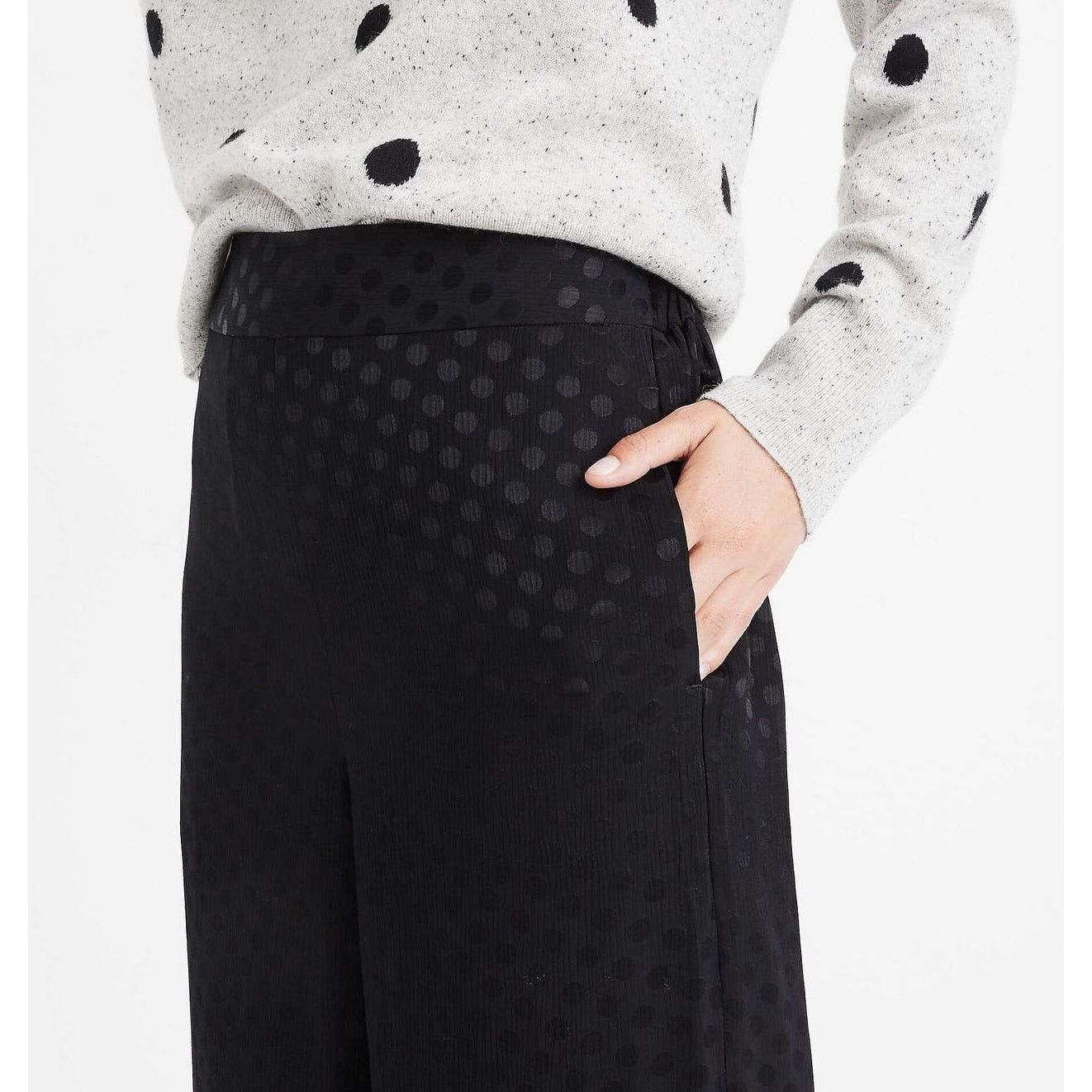Madewell Madewell Dot Drapey Jacquard Huston Pull-On Crop Pants XS Size 26" / US 2 / IT 38 - 3 Thumbnail