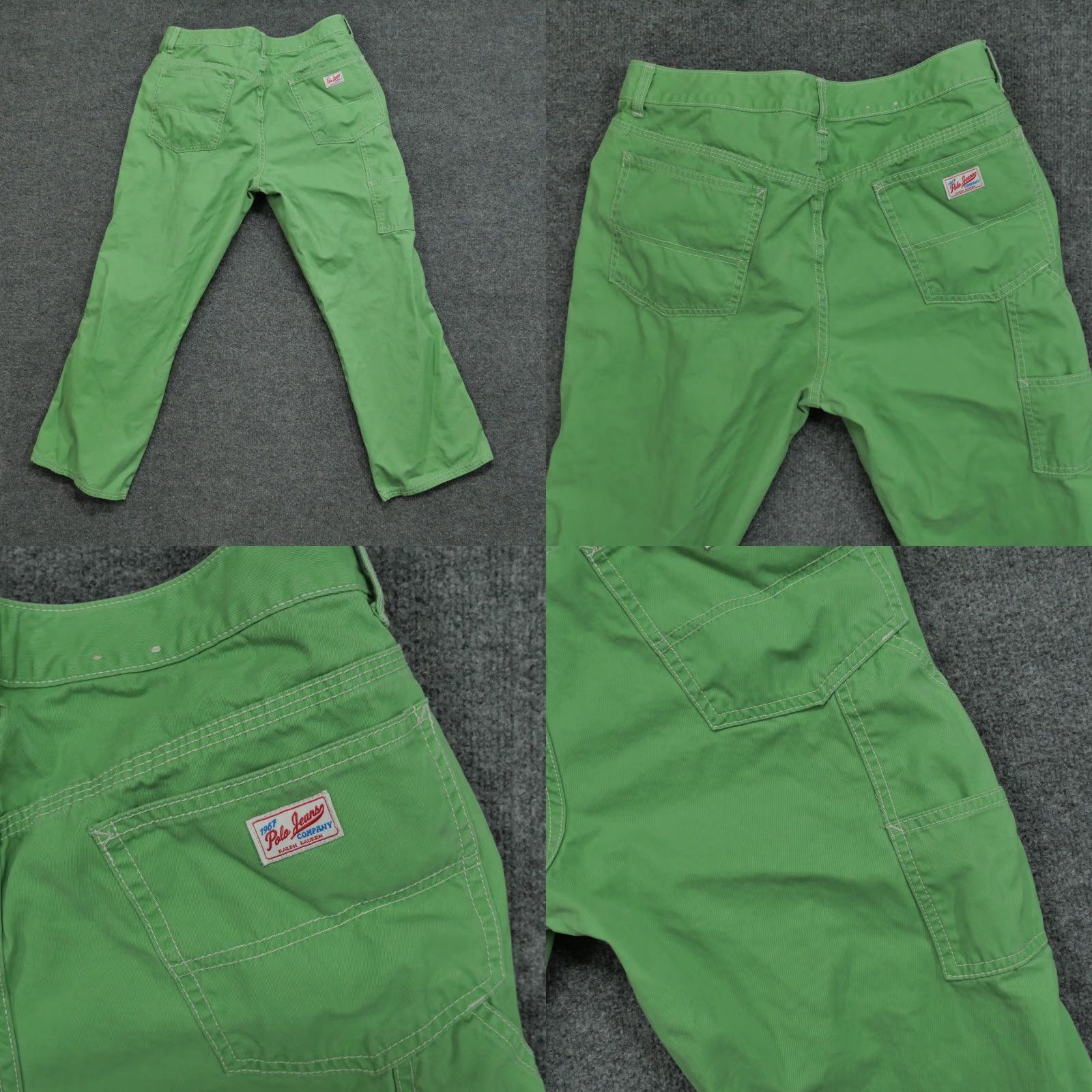 Rag & Bone VINTAGE Polo Jeans Ralph Lauren Pants Womens 14 Green Cotton Cropped 34x24 Y2K - Pants - Women - 14 - Green - Cropped - Casual - Wool? Size 36" / US 14 / IT 50 - 8 Thumbnail