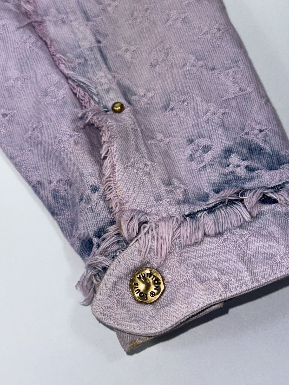Louis Vuitton 2023 Lavender Fringed Monogram Boyhood Denim Jacket Size US M / EU 48-50 / 2 - 4 Thumbnail