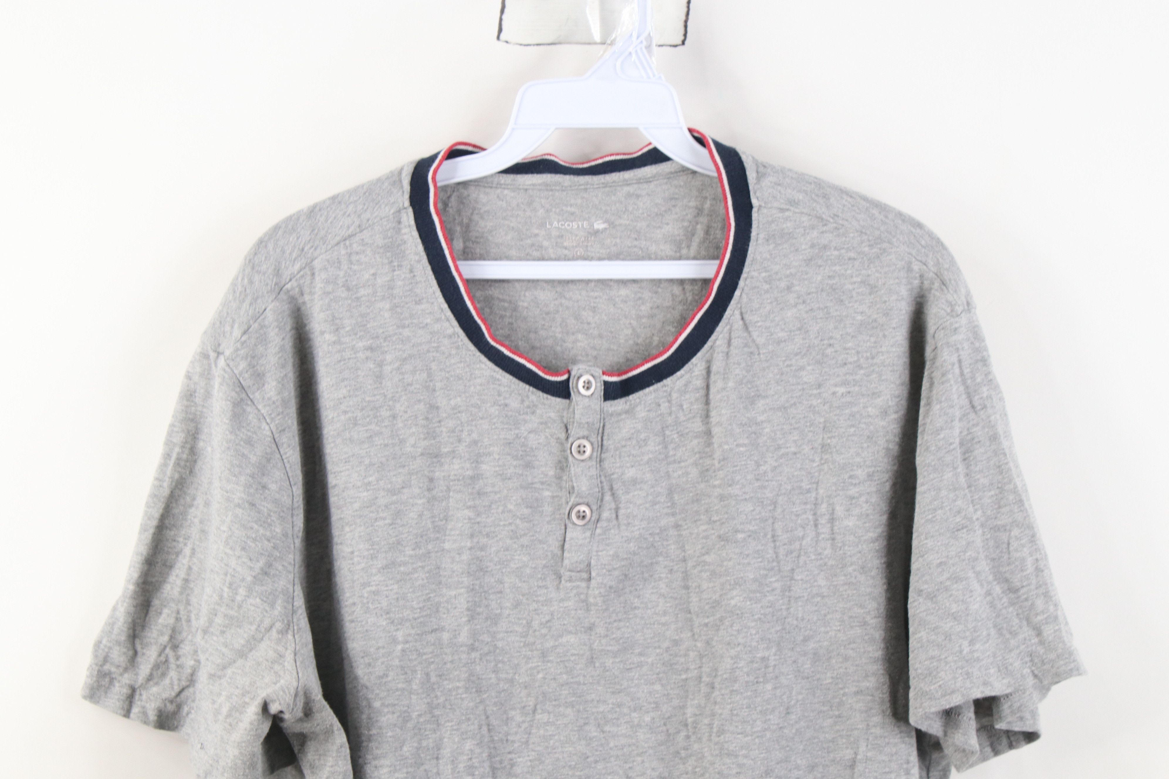 Lacoste Lacoste Croc Logo Jersey Knit Short Sleeve Henley T-Shirt Size US L / EU 52-54 / 3 - 2 Thumbnail