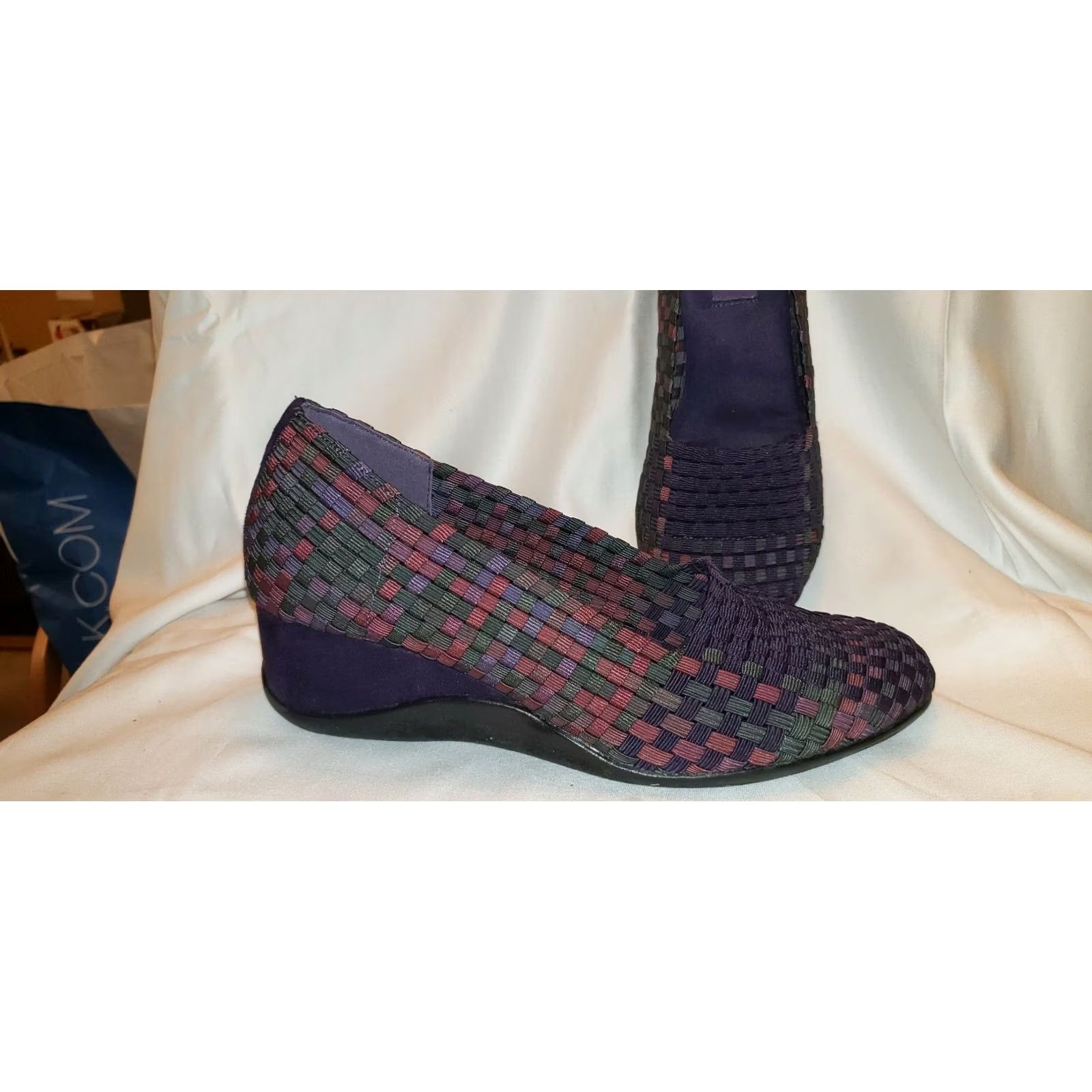 ALEXIS ZEE ALEXIS PURPLE WOVEN WEDGE WOMEN'S SIZE 7.5M OR 38EU Casual Comfort Shoes Size US 8 / IT 38 - 6 Thumbnail