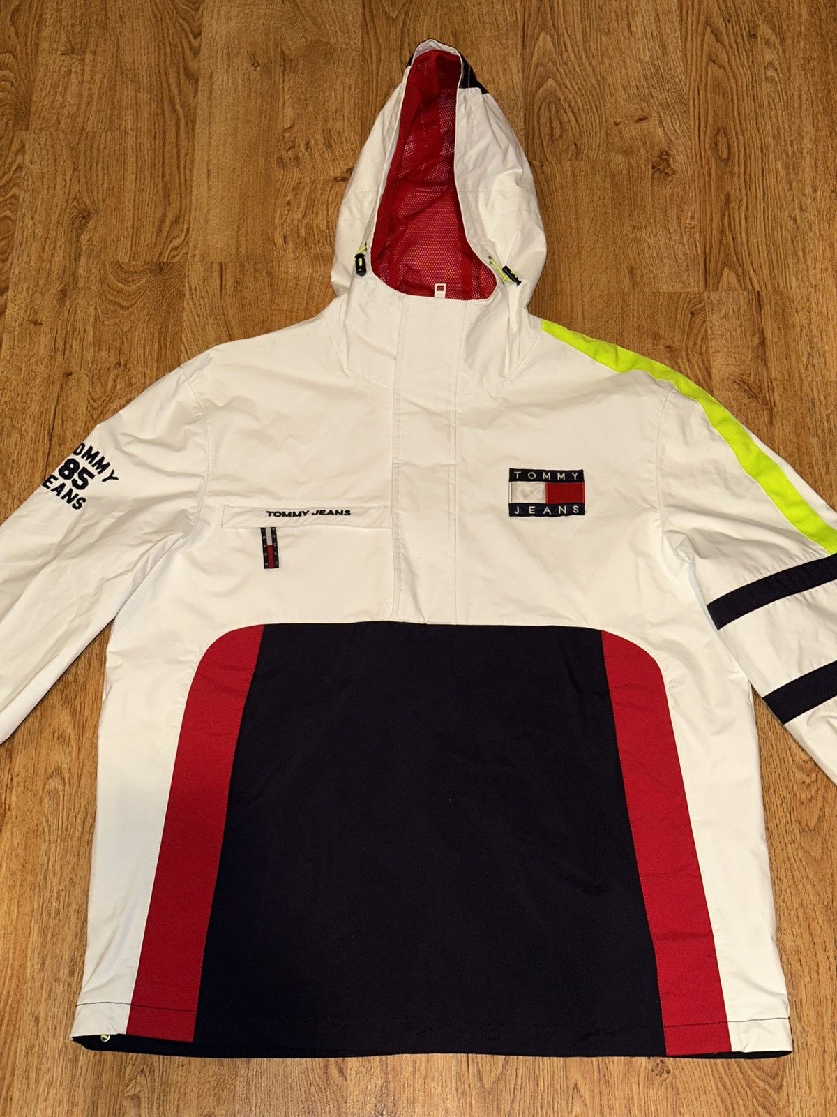 Tommy 90s Color Block Denim Jacket Vtg 90s Tommy Hilfiger Color