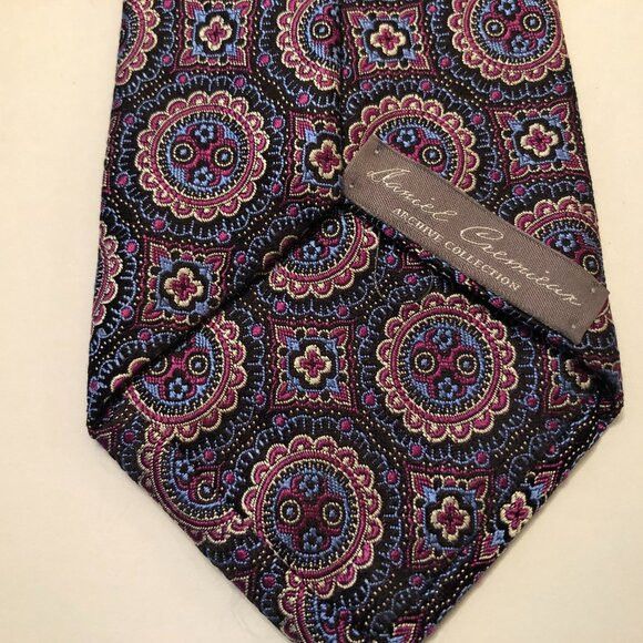 Daniel Cremieux Daniel CREMIEUX men's new blue silk tie 3 1/2" X 59" Size ONE SIZE - 2 Thumbnail