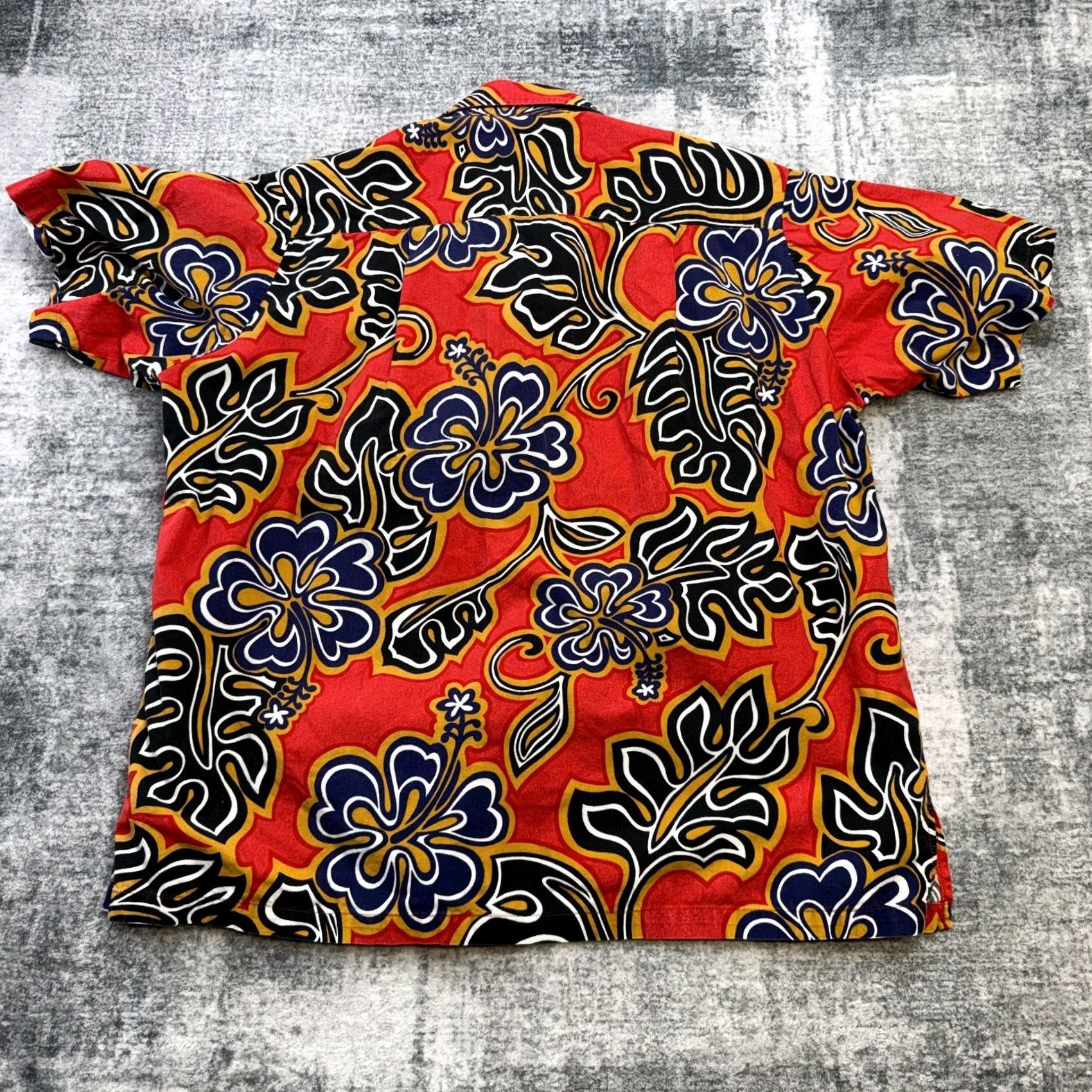 ALOHAS Canoe Club Fiji Shirt Mens Large Orange Black Hawaiian Floral Palms Aloha Resort Size US L / EU 52-54 / 3 - 5 Thumbnail