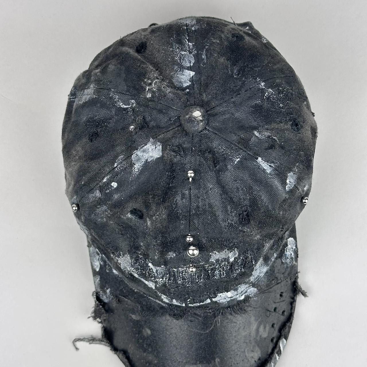 Other ASTROBOI* 'Cali' Black Painted Pierced Distressed Hat Size ONE SIZE - 3 Thumbnail