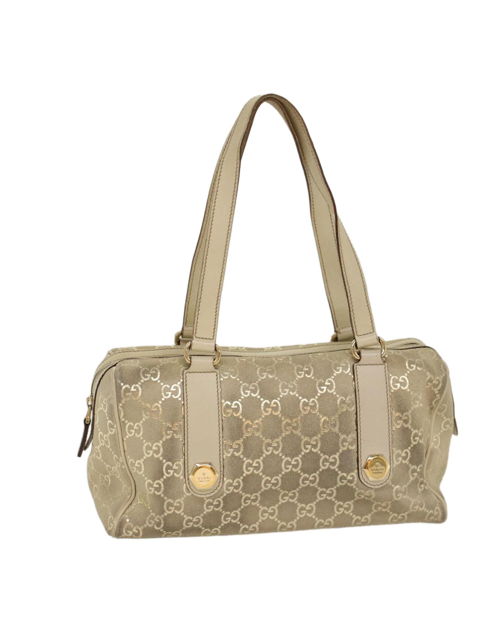 image of Gucci Authentic GG Canvas Shoulder Bag Leather Beige, Women's