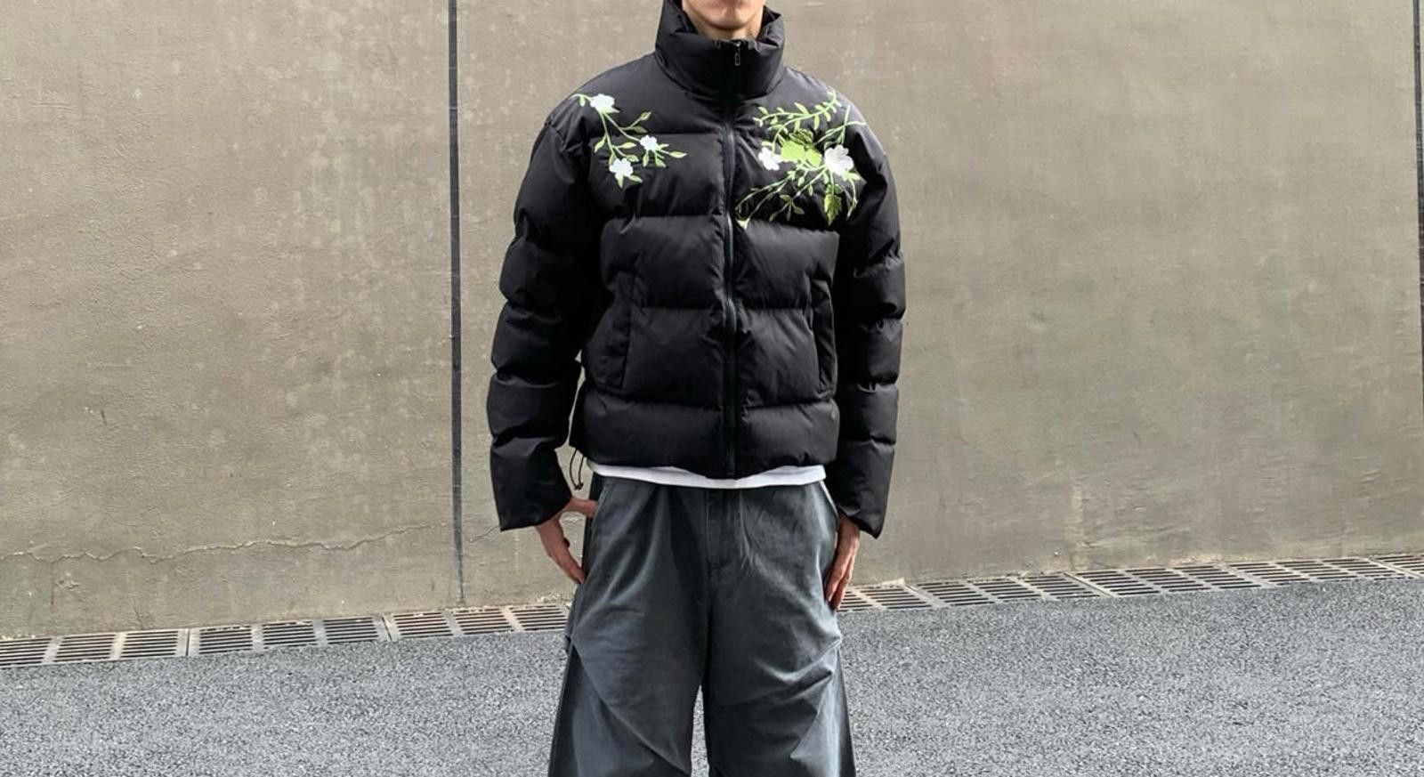 Other Black Puffer Jacket with Floral Design Size US M / EU 48-50 / 2 - 2 Thumbnail