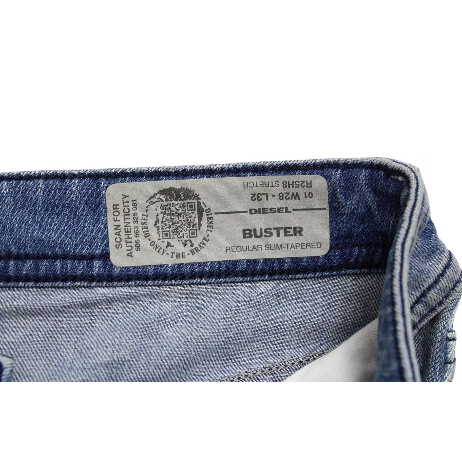 Diesel DIESEL Buster Slim Stretch Jeans Men's W28/L32 Distressed Blue R25H8 Size US 28 / EU 44 - 6 Thumbnail