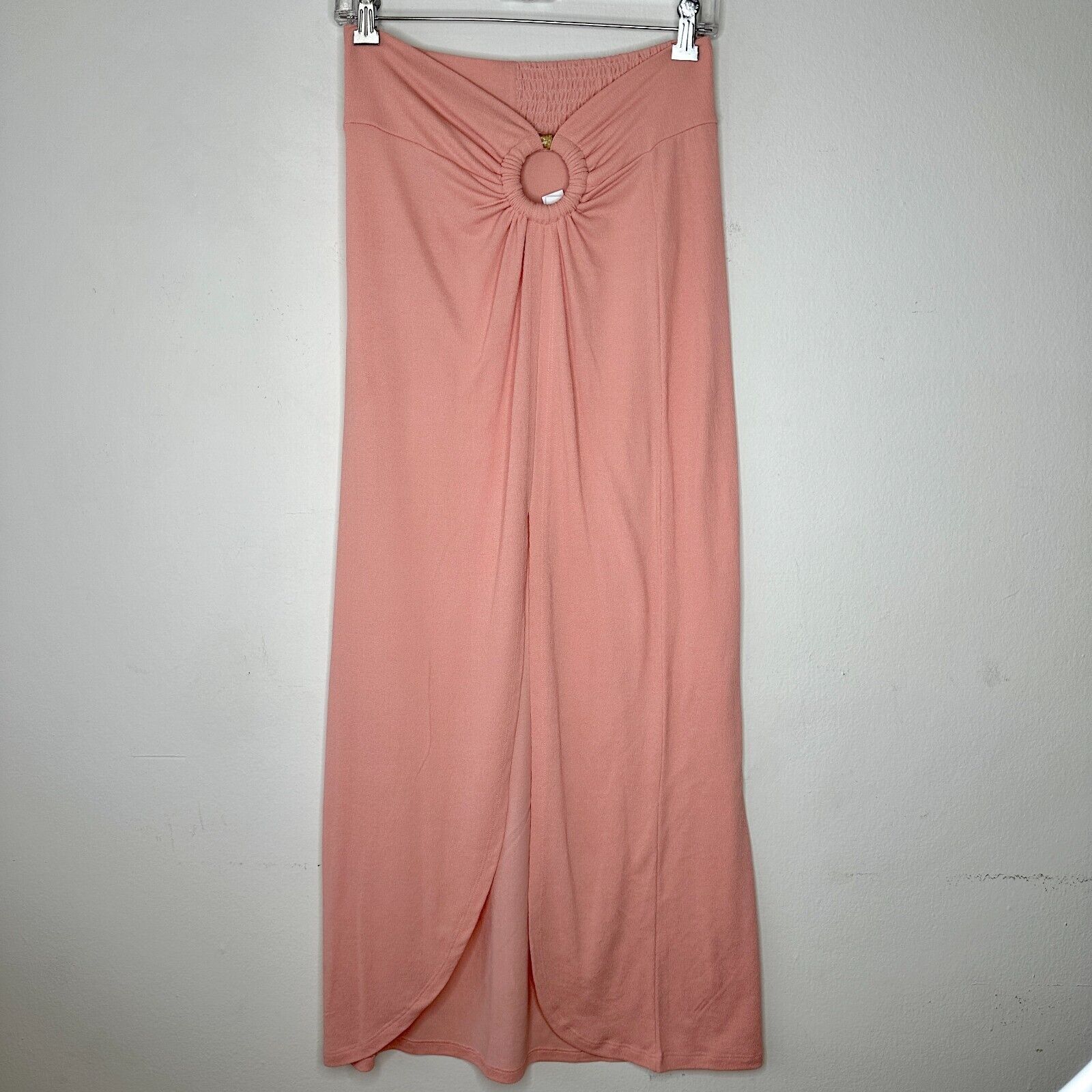 Topshop NWT Topshop Peachy Gather Maxi Skirt O-Ring Slit Front 4 / 6 Size 27" / US 4 / IT 40 - 1 Thumbnail