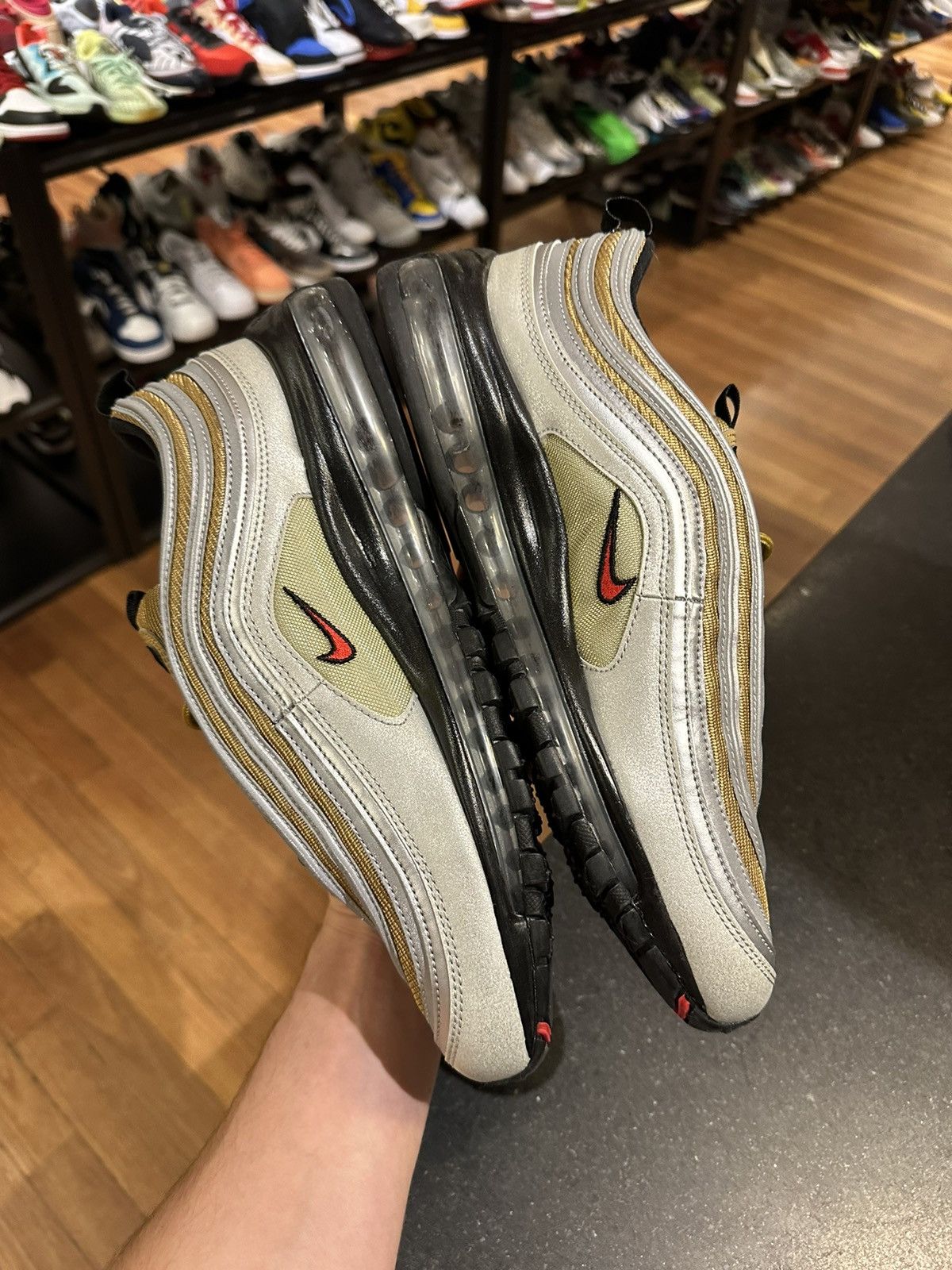 Nike Air max 97 silver gold Size US 11.5 / EU 44-45 - 4 Thumbnail