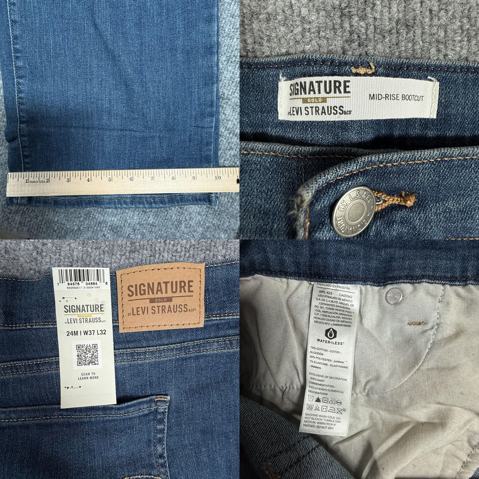 Vintage Levi Strauss Jeans Womens 24M W37 L32 Mid Rise Bootcut Signature Stretch Denim Bootscut? (Note: Unable to process) Size 40" / US 18 - 8 Thumbnail