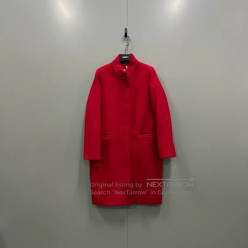Max Mara Max Mara Red Collar Wool Coat Size L / US 10 / IT 46 - 1 Thumbnail