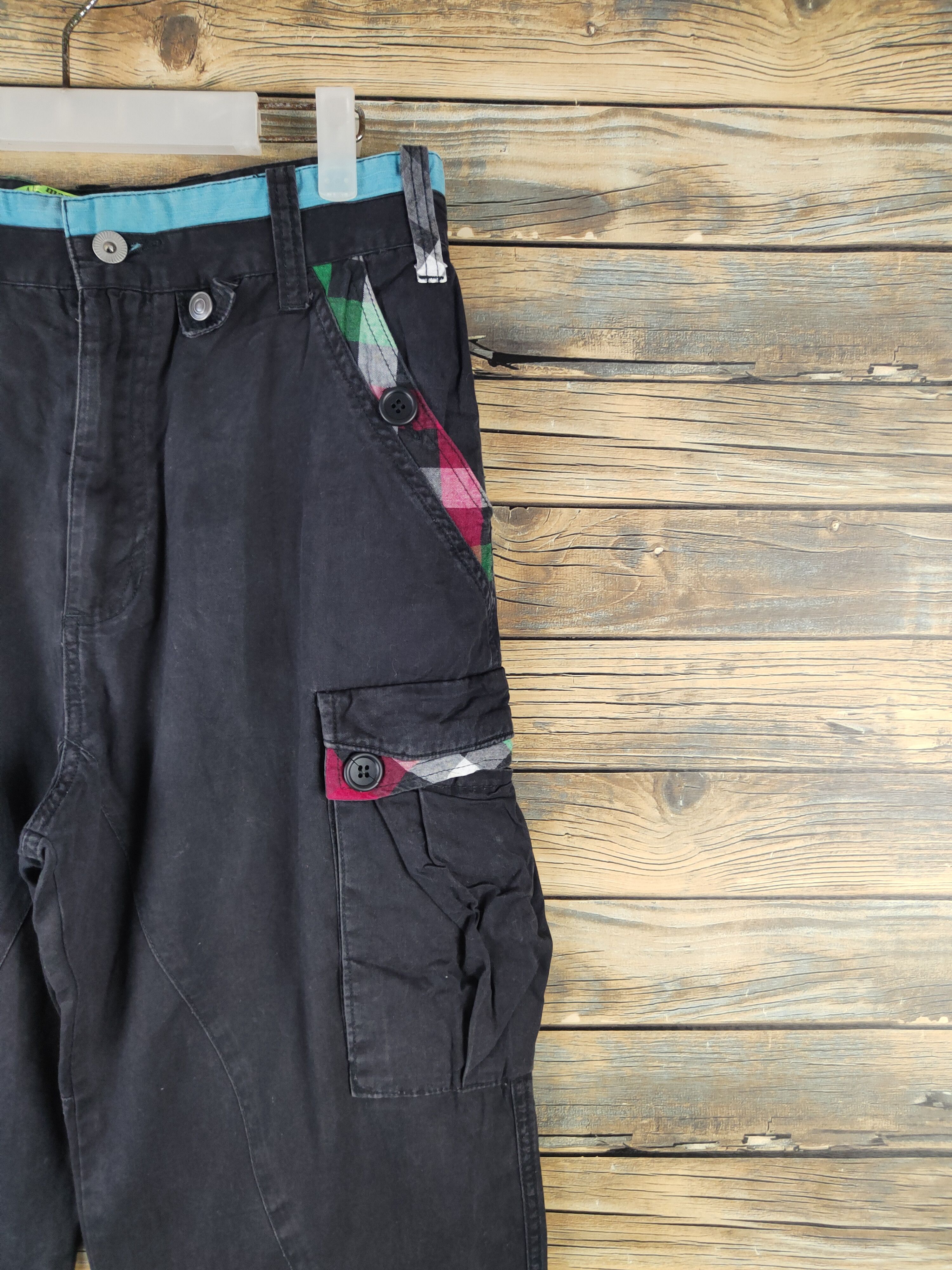 Japanese Brand DL Amp Black Multipocket Cargo Pants #2378 Size US 31 - 6 Thumbnail