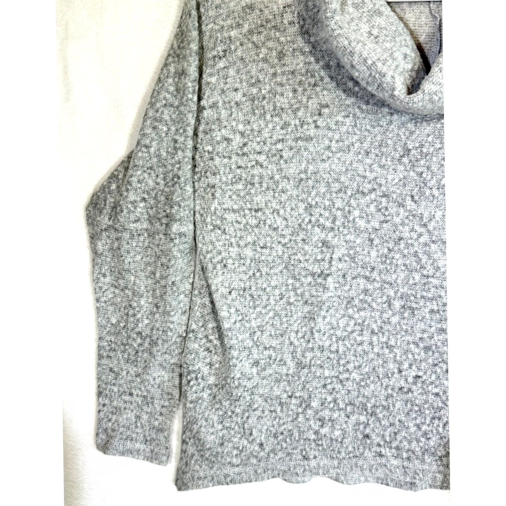 Bar III Bar III Women's Gray Textured Cowl Neck Sweater Raglan Sleeve Size L Size L / US 10 / IT 46 - 4 Thumbnail