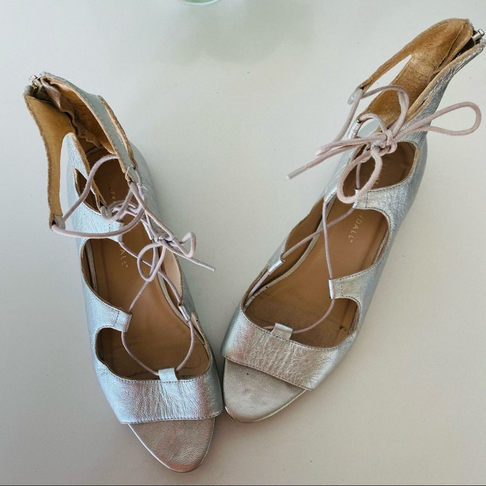 Loeffler Randall LOEFFLER RANDALL Metallic Silver Leather Sandal Flats 8.5 Size US 8.5 / IT 38.5 - 2 Thumbnail