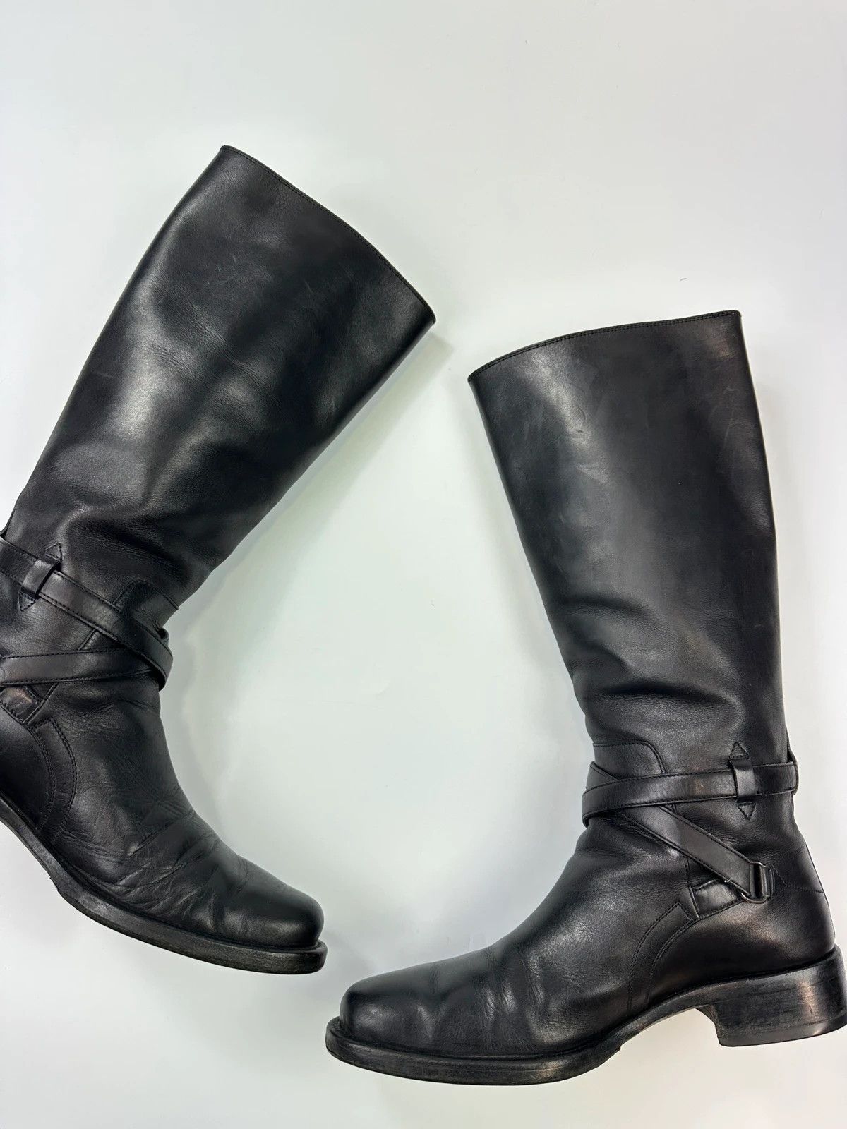 Prada Prada Milano Early 00’s Black Leather High Belted Boots Size US 7 / IT 37 - 5 Thumbnail