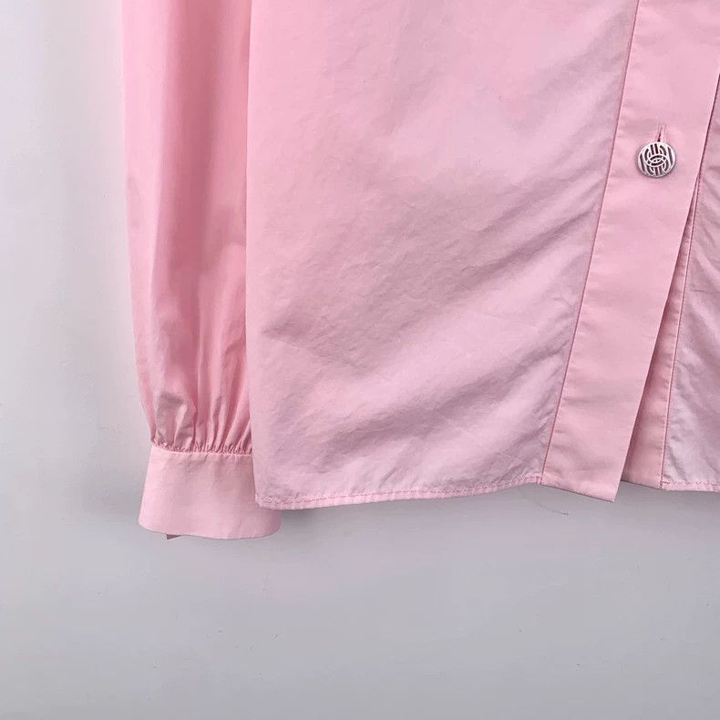Chanel Chanel Pink pleated design cotton lapel single-breasted lo Size XS / US 0-2 / IT 36-38 - 4 Thumbnail