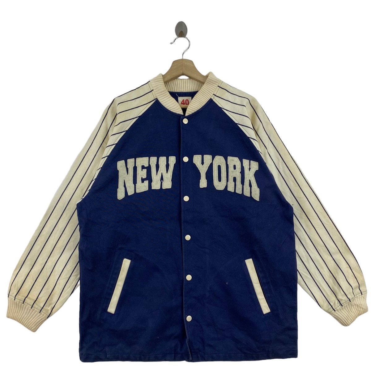 Vintage Vintage NEW YORK BASEBALL Snap Button Navy Windbreaker Coach Size US XL / EU 56 / 4 - 1 Thumbnail