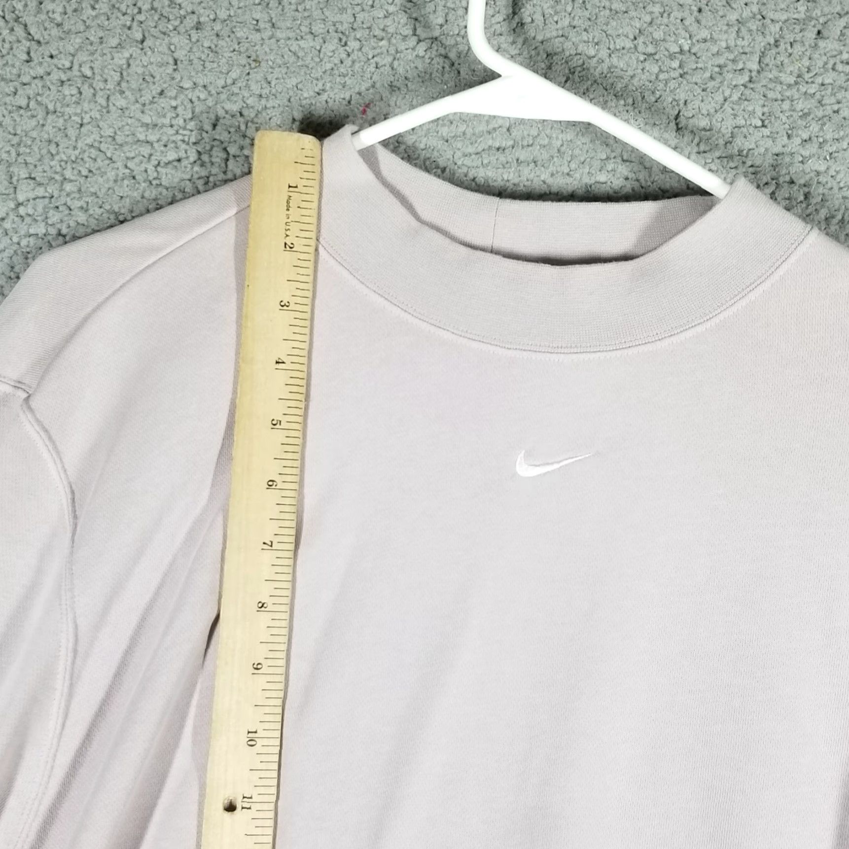 Nike VINTAGE Nike Women's Cotton Fleece Pullover Cropped Sweatshirt Crew Neck Long Sleeve Ivory Activewear Gym 2X Size XXL / US 16-18 / IT 52-54 - 4 Thumbnail