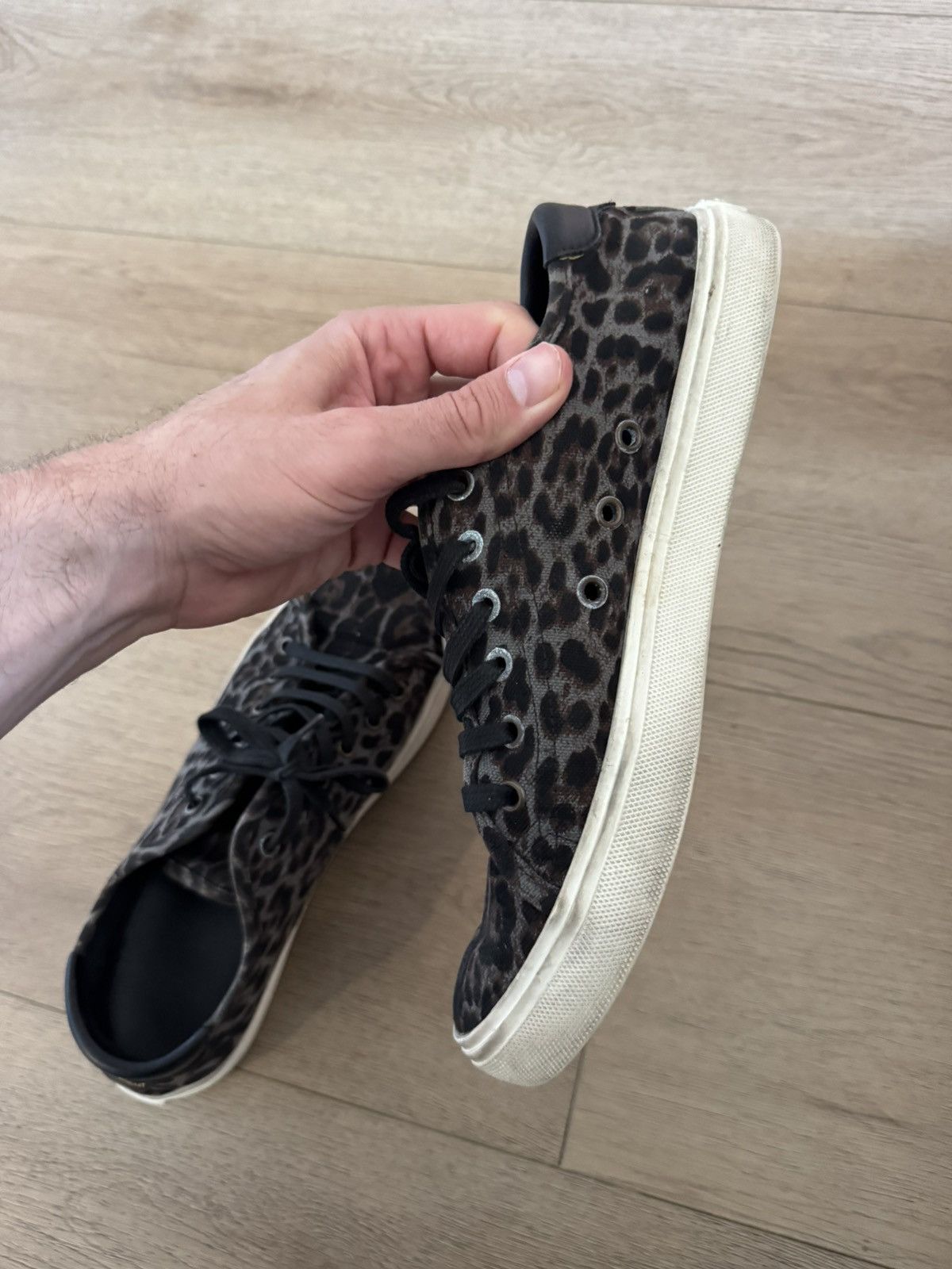 Saint Laurent Paris Malibu Leopard Skate Sneakers Low Size US 8 / EU 41 - 6 Thumbnail