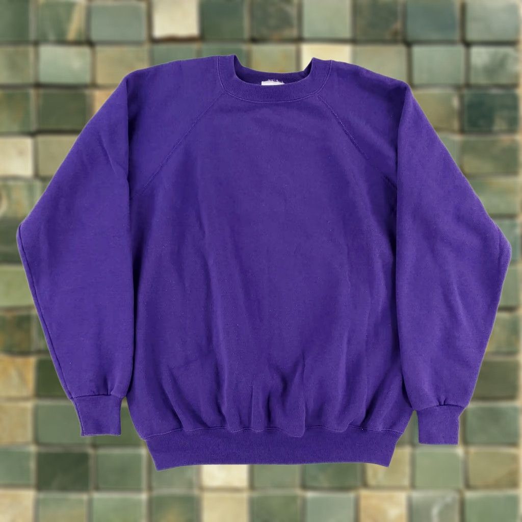 Hanes Hanes Sport VTG 90s Purple Sweatshirt Long Sleeve Made USA Mens XL Shirt Pullover Mens Size US XL / EU 56 / 4 - 1 Thumbnail