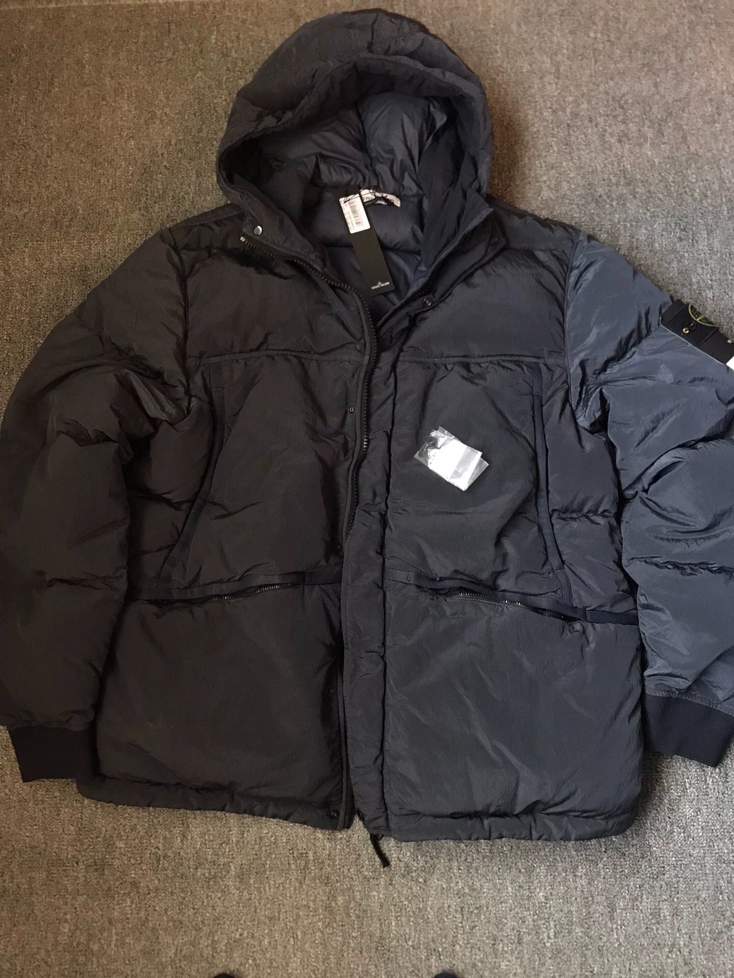 Stone Island Stone Island XXL Navy Metal Nylon Hooded Down Jacket Size US XXL / EU 58 / 5 - 2 Thumbnail