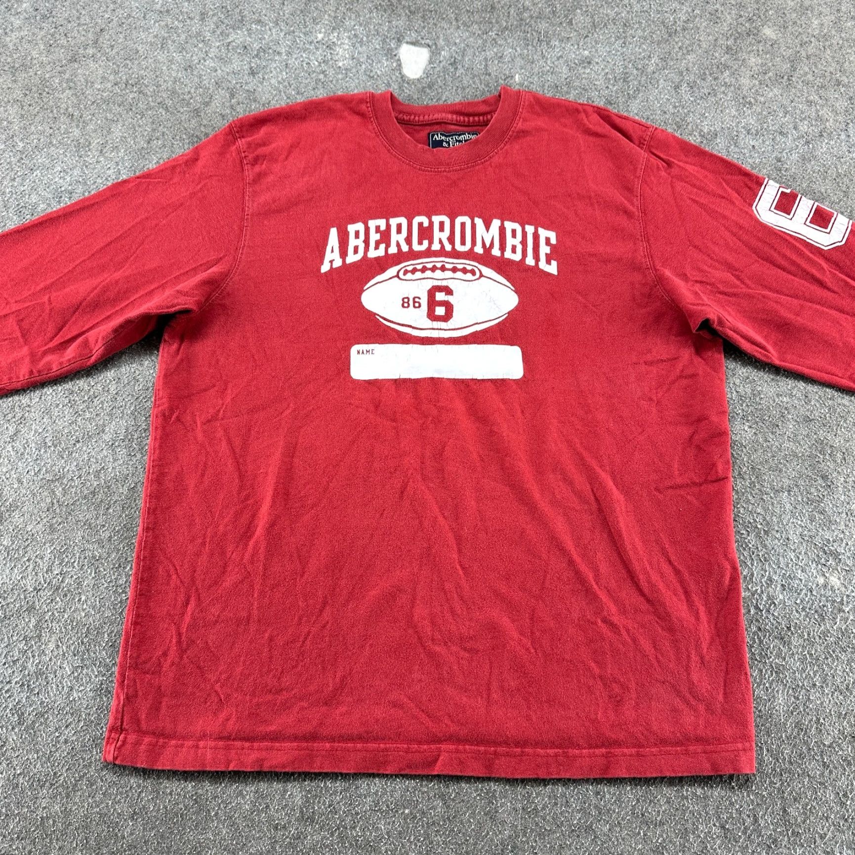 Abercrombie & Fitch VINTAGE Abercrombie & Fitch Shirt Mens L Red Pullover Football Cotton 90s Sweatshirt Crew Neck Long Sleeve Fleece Logo Size US L / EU 52-54 / 3 - 3 Thumbnail