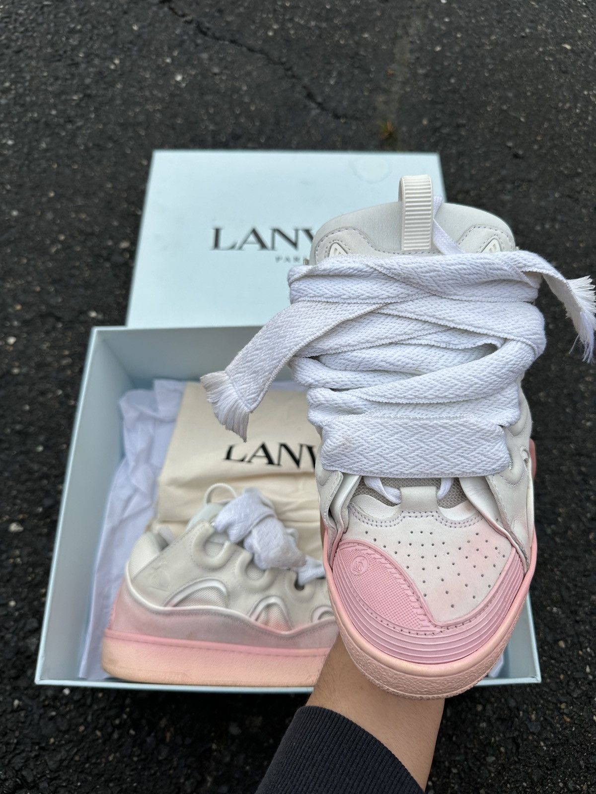 Lanvin Lanvin Curb Sneaker White/Pink Size US 9 / EU 42 - 11 Thumbnail