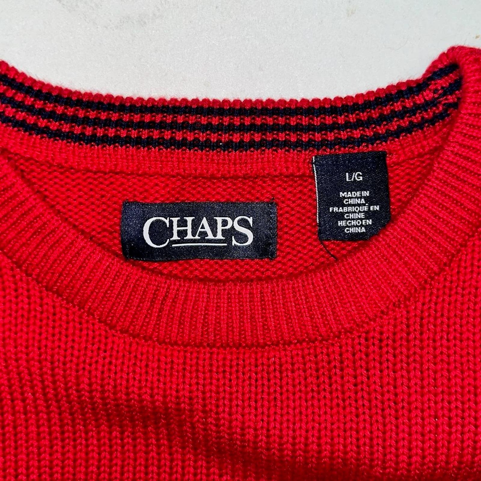 Chaps Vintage 1990’s Chaps Red Knitted Crewneck Sweater Mens Large Size US L / EU 52-54 / 3 - 3 Thumbnail