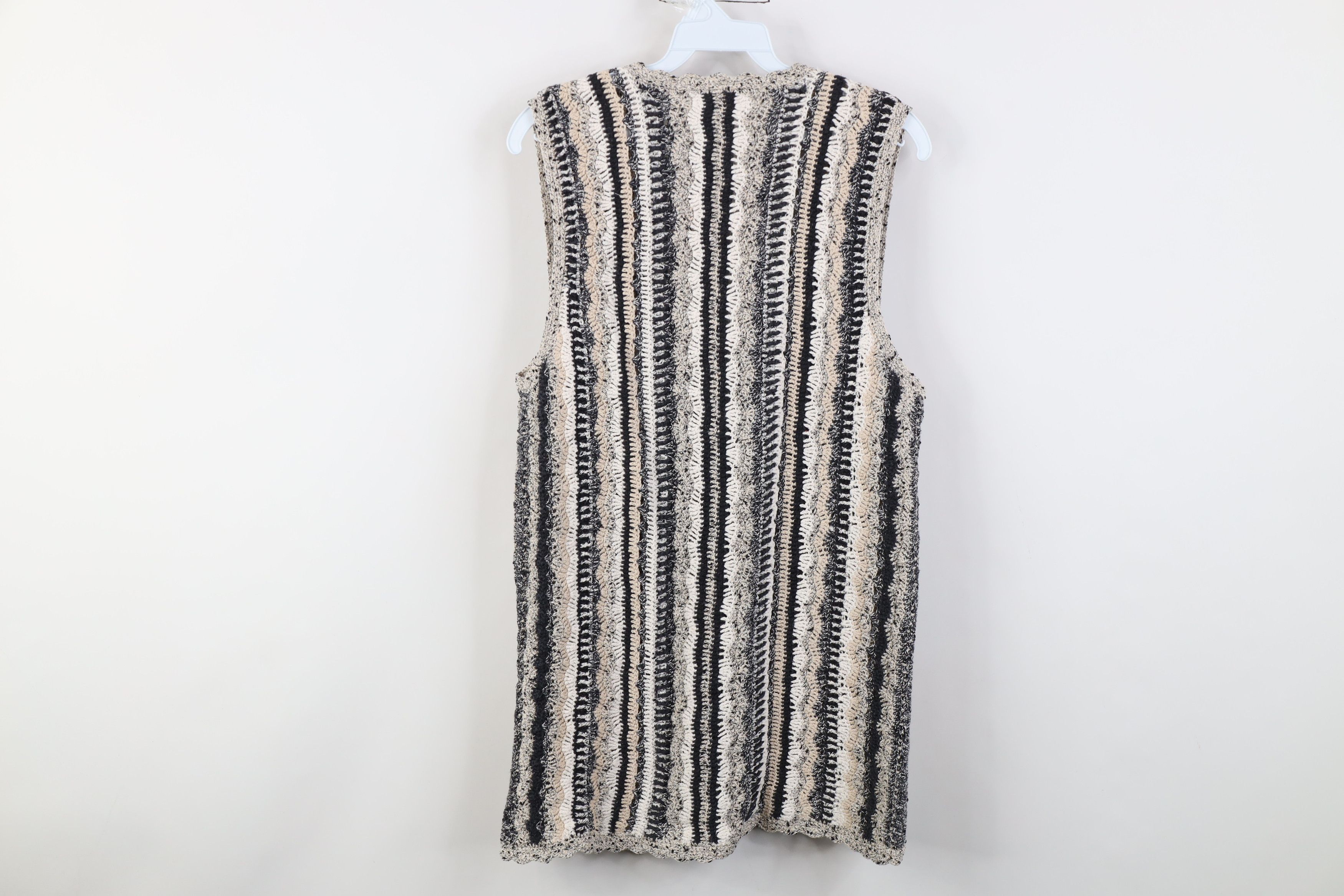 Vintage Vintage 90s Streetwear Crochet Knit Cardigan Sweater Vest Size M / US 6-8 / IT 42-44 - 7 Thumbnail