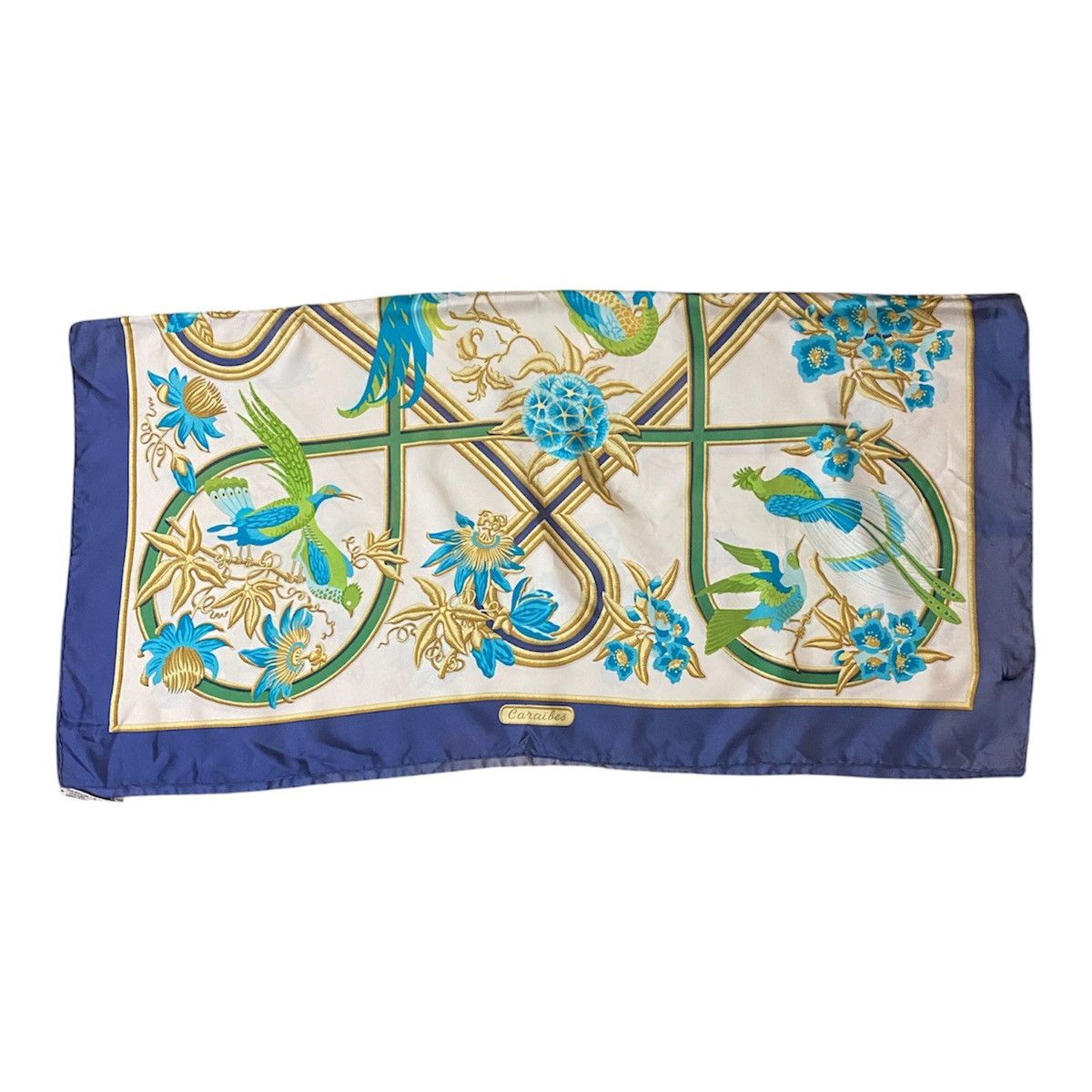 Hermes HERMES Scarf 100% Silk CARAIBES Caribbean Birds Green Ivory Size ONE SIZE - 9 Thumbnail