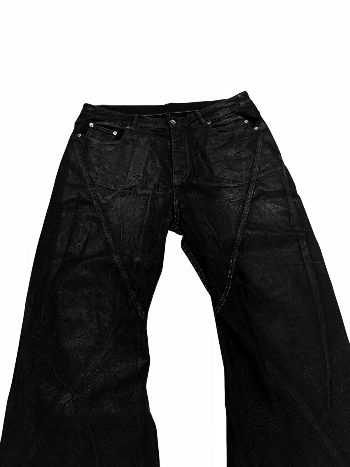 Rick Owens Bias Bootcut Flare Waxed Denim Size US 36 / EU 52 - 5 Thumbnail