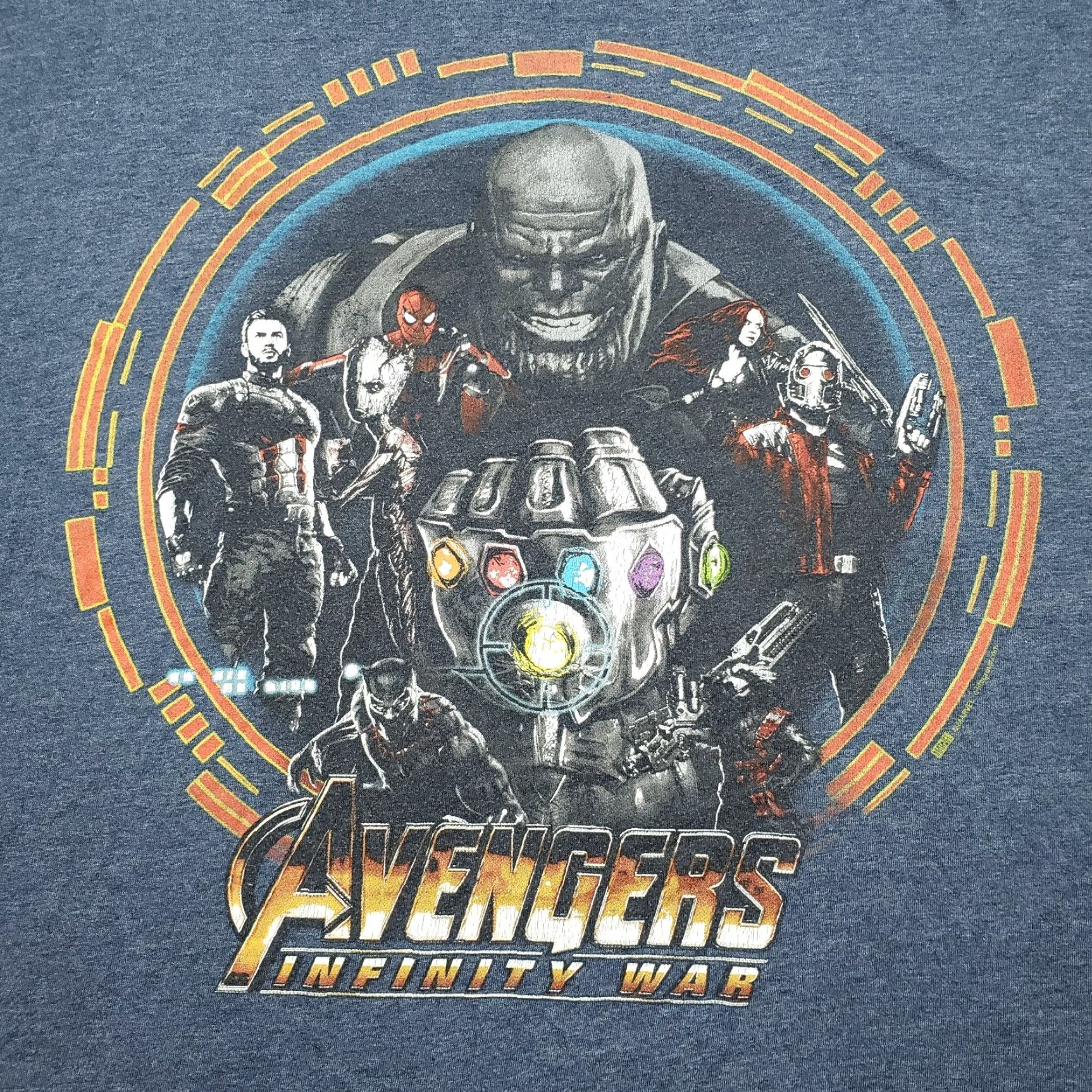 Vintage M&O Fine T-Shirt Mens XL Blue Avengers Infinity War Crew Neck Short Sleeve Size US XL / EU 56 / 4 - 3 Thumbnail