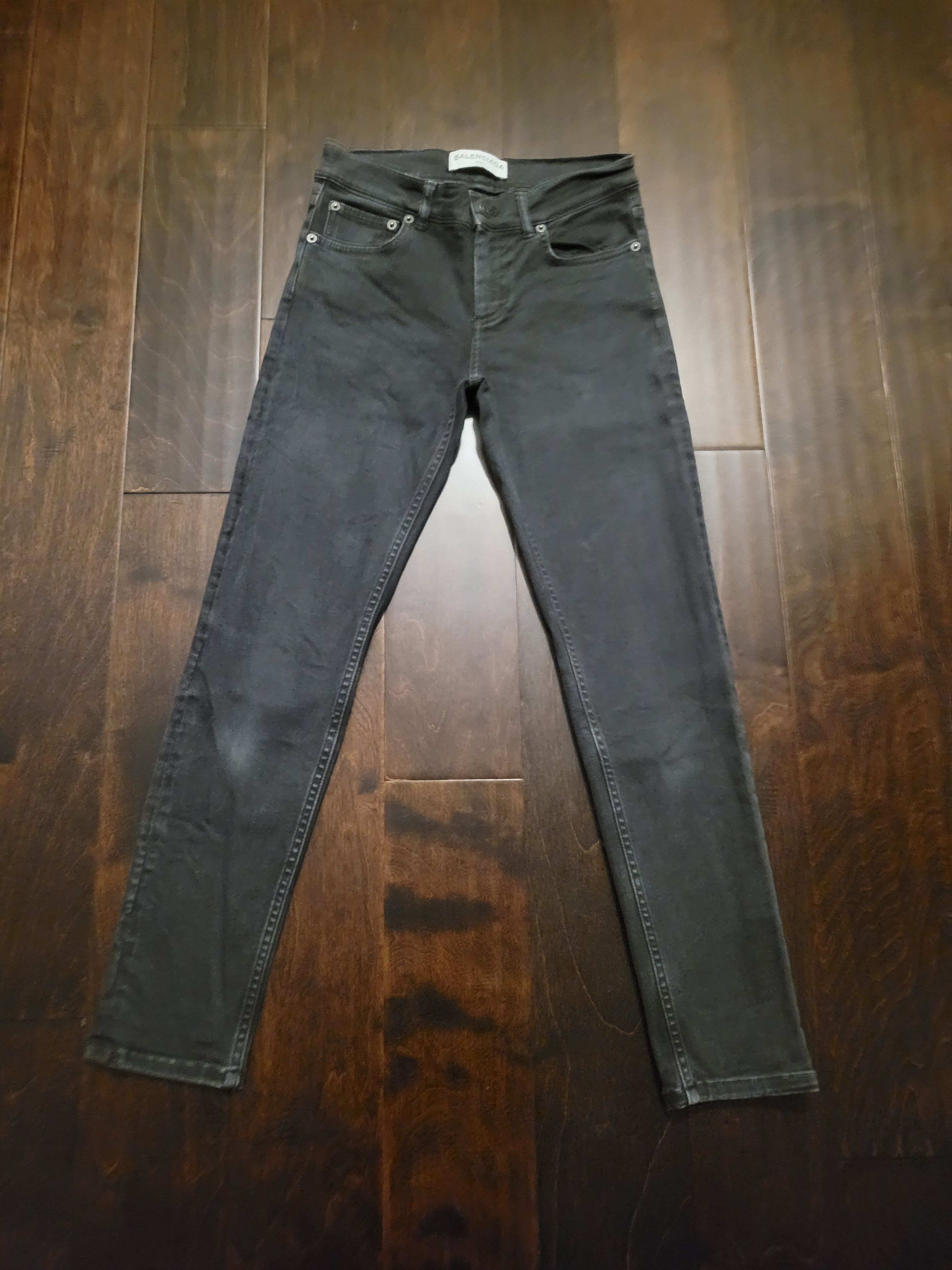 image of Balenciaga Women's Skinny Grey Denim Jeans (Size 28)