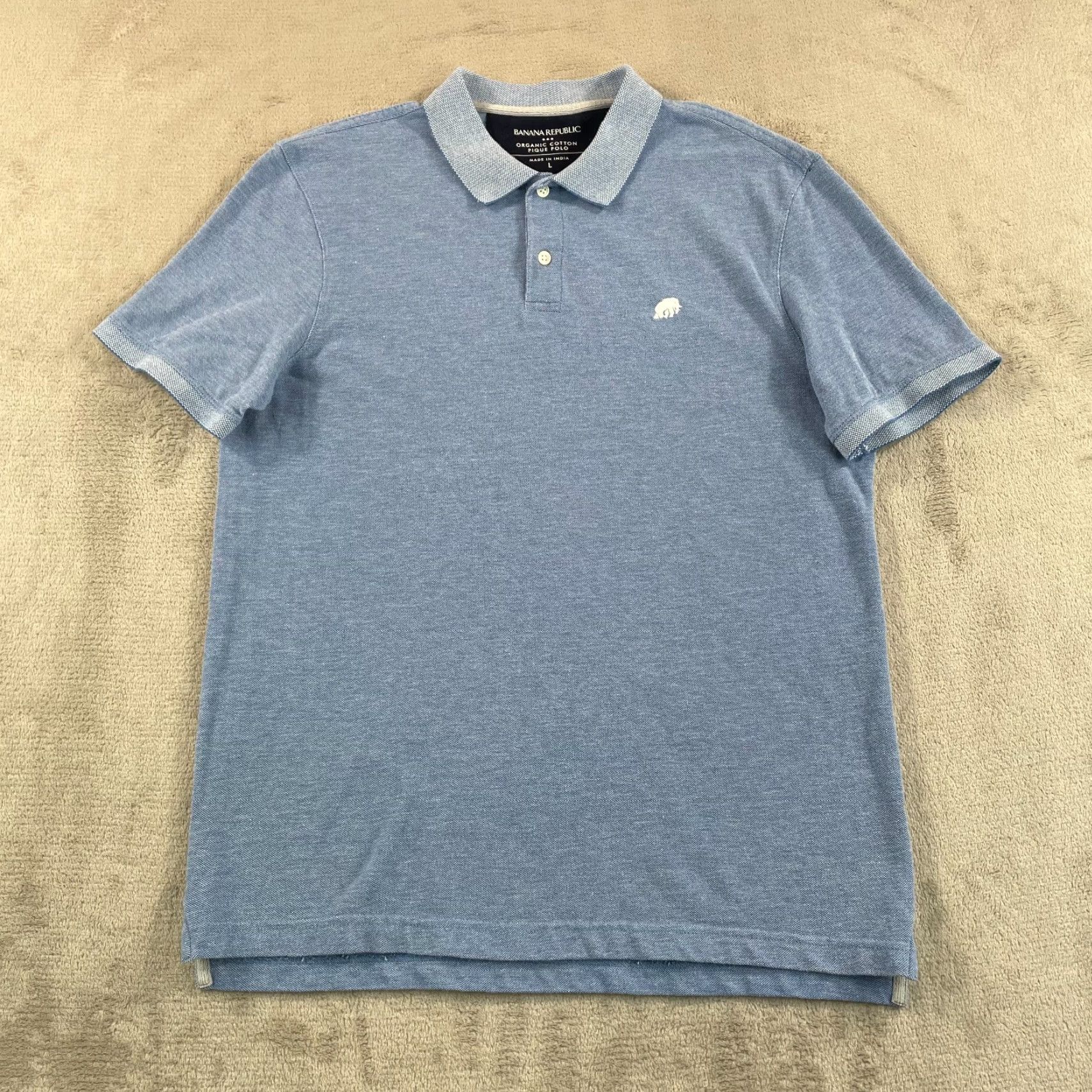 Banana Republic Banana Republic Polo Shirt Men L Blue Birdseye Organic NWOT Pique Casual Classic Fit Short Sleeve Shirt Mens Size US L / EU 52-54 / 3 - 3 Thumbnail