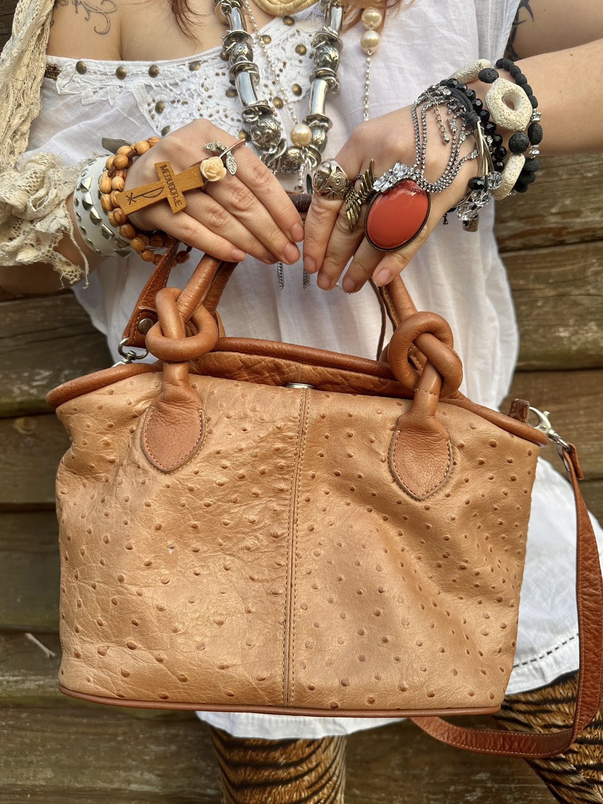 Vintage Vintage light brown leather shoulder bag Size ONE SIZE - 2 Thumbnail