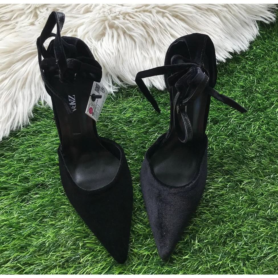 Zara ZARA Black Bow Pointed Heels NWT (Size 9) Size US 9 / IT 39 - 9 Thumbnail