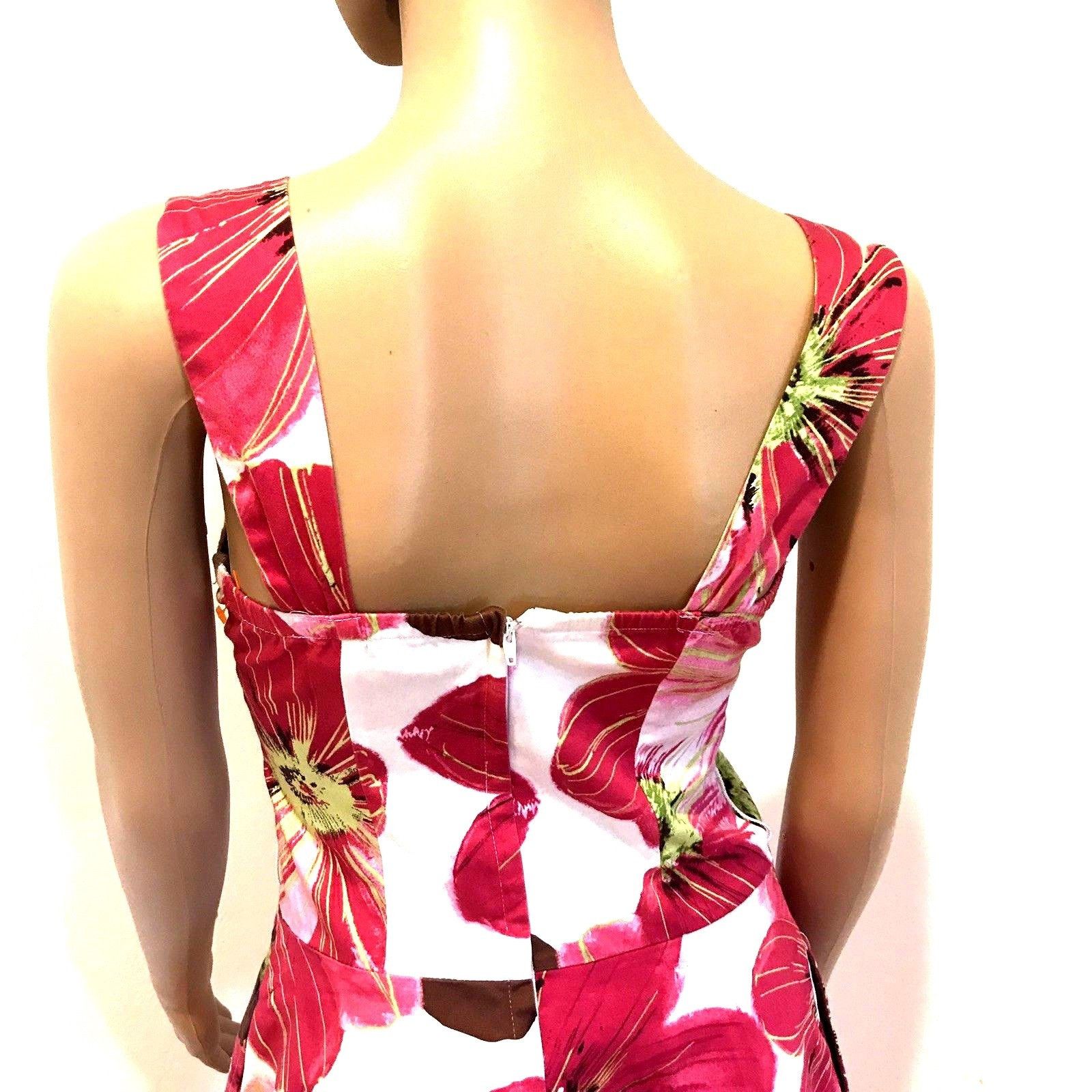Vintage Candies Pink Floral Fit Flare Skater Midi Dress Sz 3 Pockets Size ONE SIZE - 4 Thumbnail