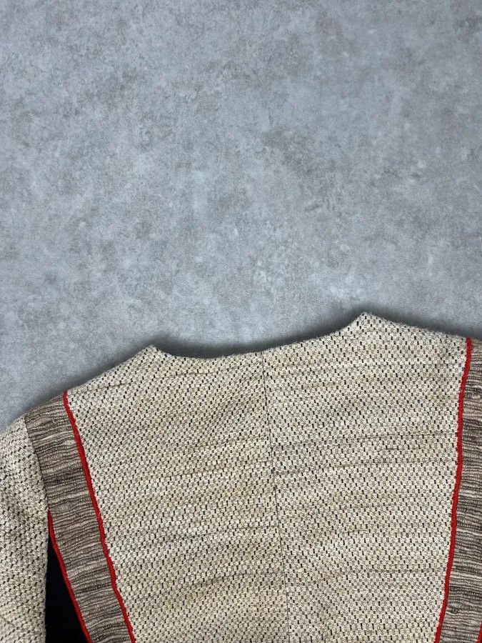 Balenciaga SS2009 Balenciaga Beige Wool Contrast Pocket Light Blazer Jacket Size US XS / EU 42 / 0 - 7 Thumbnail