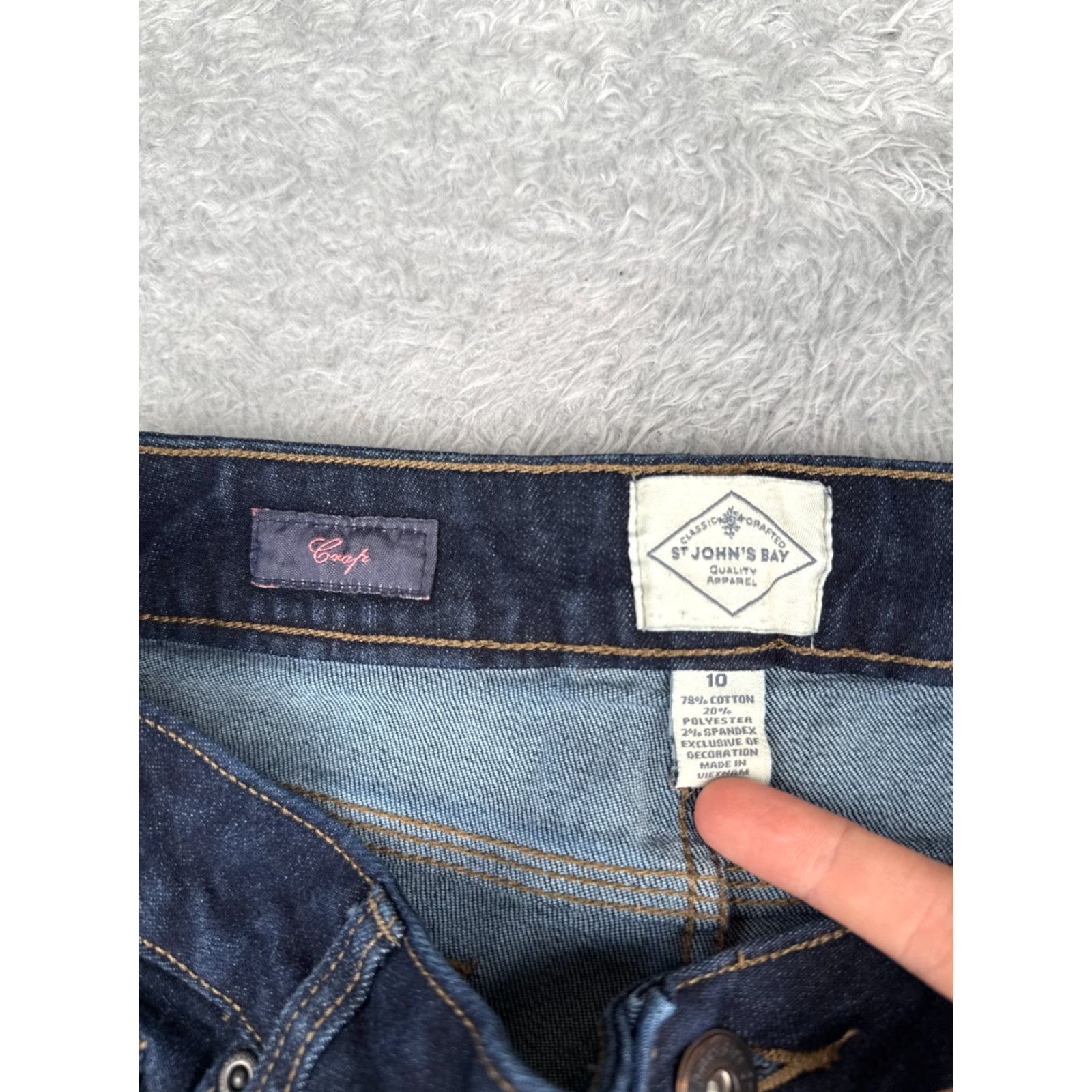 Vintage St. John's Bay Jeans Womens 10 Blue Denim Capri Dark Wash Mid 32x22 Size 32" / US 10 / IT 46 - 6 Thumbnail