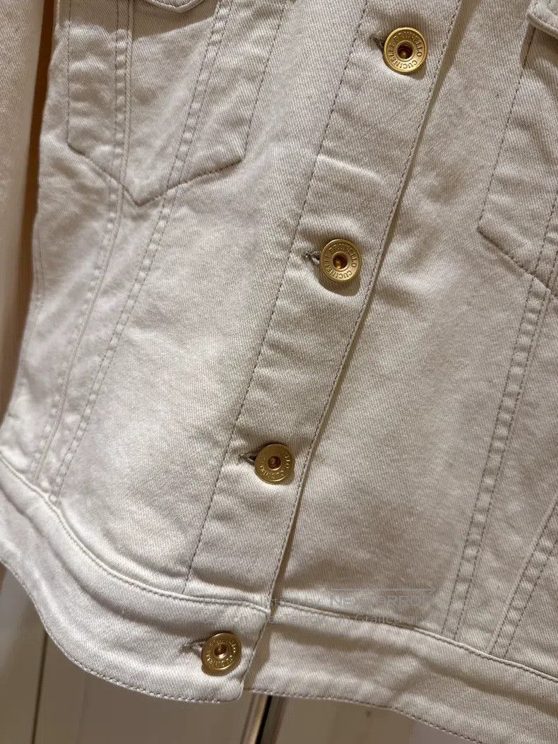 Brunello Cucinelli Brunello Cucinelli White gold button denim jacket Size XXS / US 00 / IT 34 - 4 Thumbnail