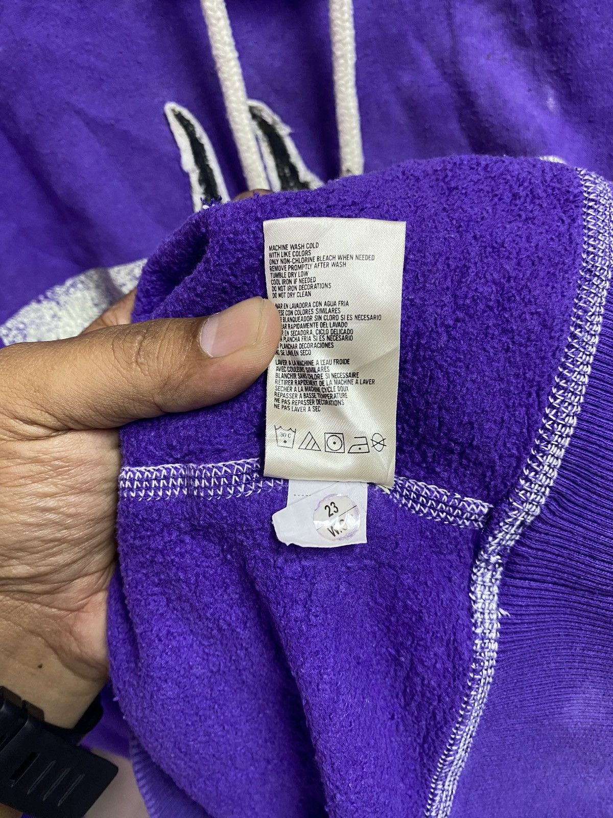 NFL Minnesota Vikings Stitch Applique Logo Pullover Hoodie Size US XL / EU 56 / 4 - 7 Thumbnail